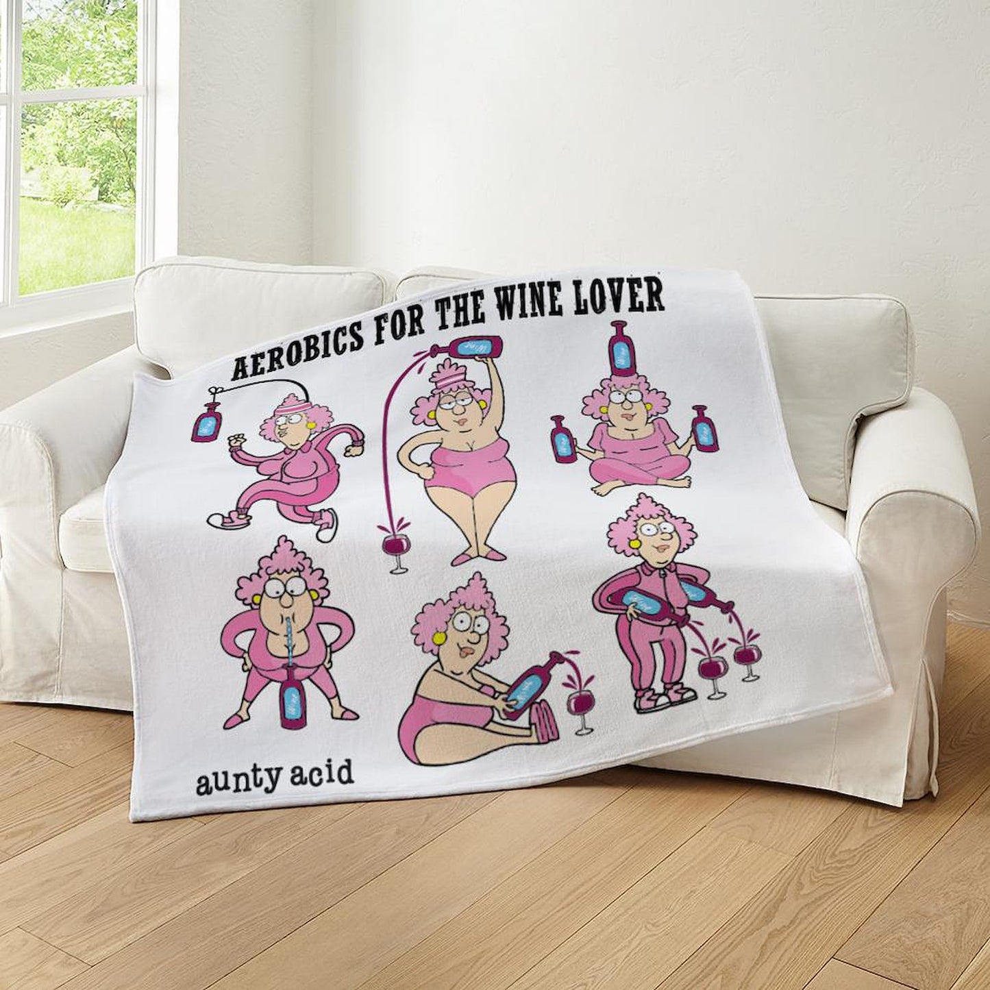 CafePress Wine Aerobics Throw Blanket Super Soft Fleece Plush Throw Blanket, 60"x50"