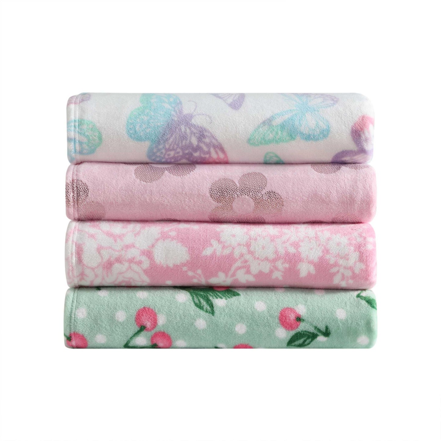 Betsey Johnson - Blanket, Buttery-Soft Throw Blanket for Couch or Bed, Boldly Plush & Oversized Bedding (Cherry Dots Green, 50" x 70")