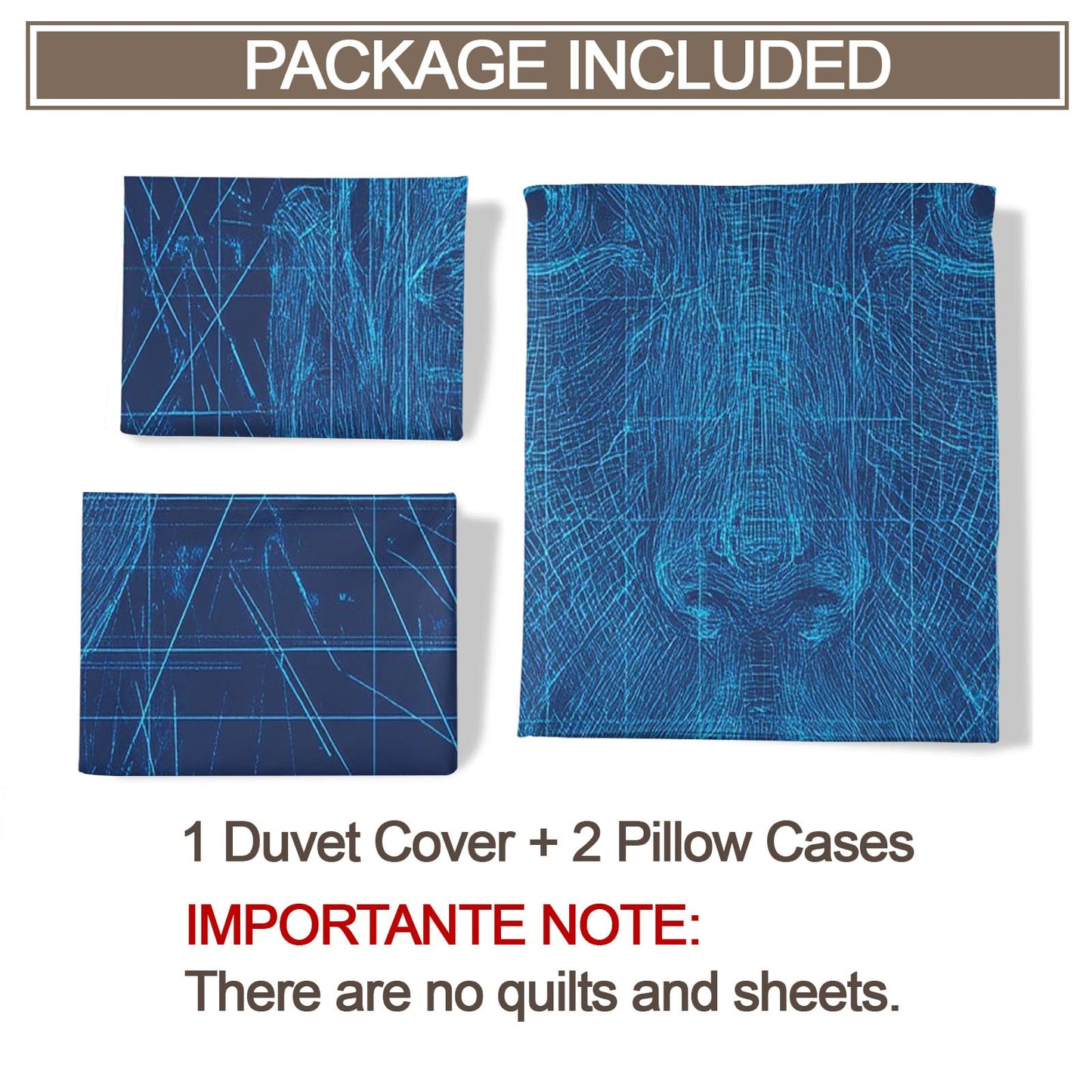 PAISUOQ Blue Bedding Sets, Abstract Woman Duvet Cover Queen, Geometric Woman Comforter Cover with Zipper Ties, 3 Pieces with 2 Pillowcases, Home Decor & Gifts