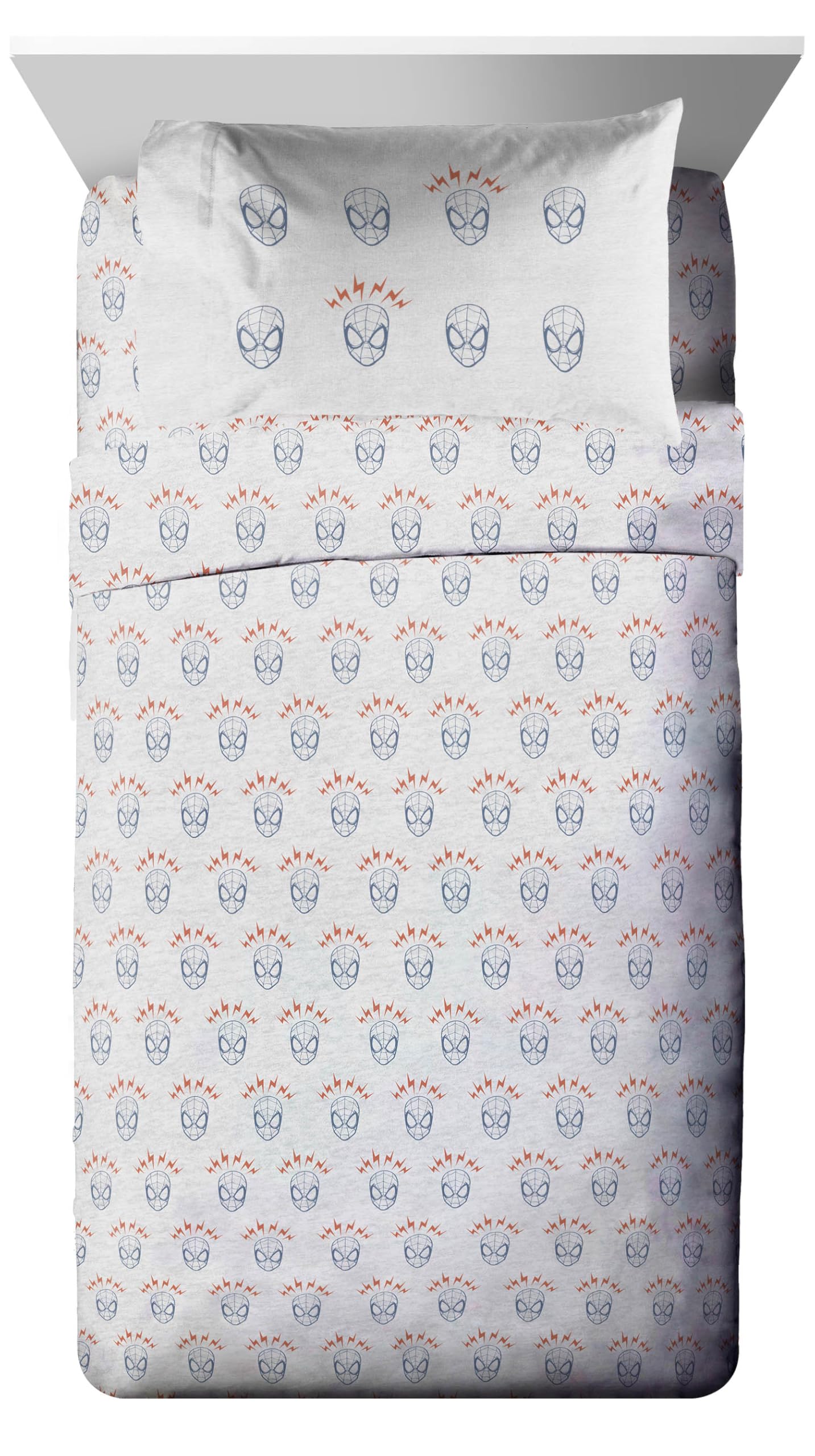 Jay Franco Kids Comforter Set Includes Sheets and Pillow Covers - Soft and Cozy Bed Set for Stylish Room Decor, Official Licensed Bedding, Blue - Spiderman, 5 Piece Twin