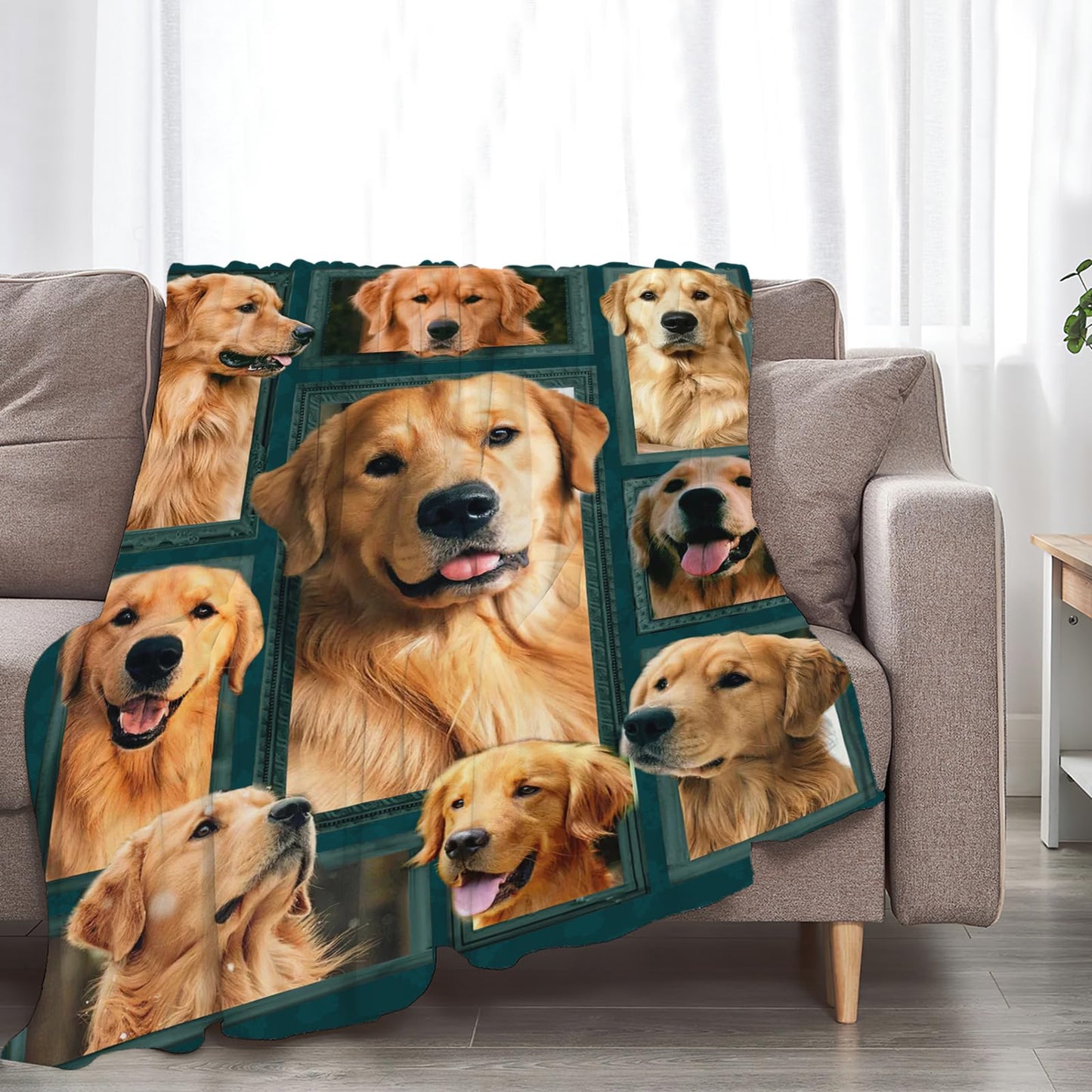 Tijuboni Golden Retriever Throw Blanket Dog Gifts for Girls Boys Women Men Kids Adults Soft Flannel Fleece Blanket for Couch Sofa Bed Home Decor 40"x50"