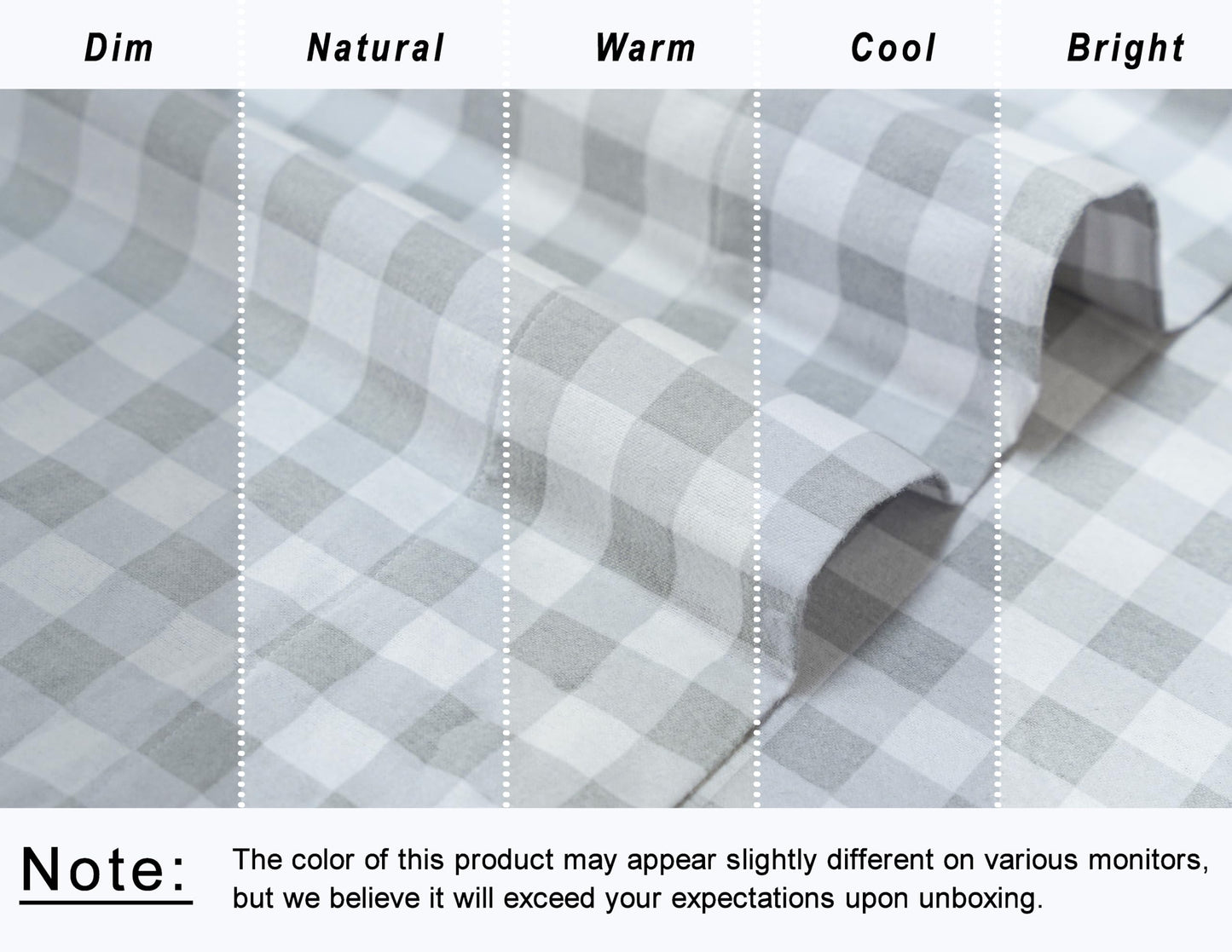 RUVANTI Flannel Sheets Queen Size - GOTS Certified 100% Organic Cotton, 4 Piece Warm, Soft & Breathable Set, Deep Pocket Snug Fit, Double Brushed Cozy All Season Bedding, Open Gingham