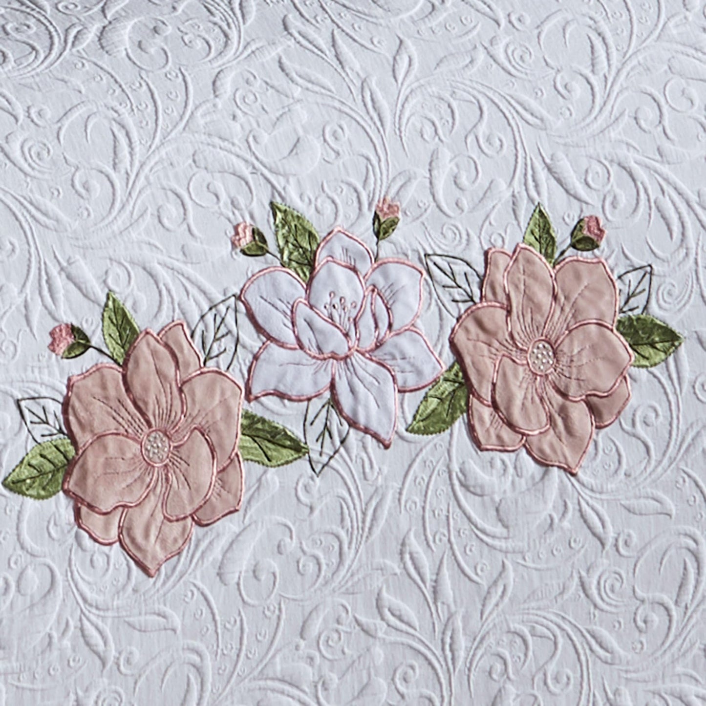 Touch of Class Lovington Floral Luxury Matelasse Bedding, Queen, 7 Pc Set
