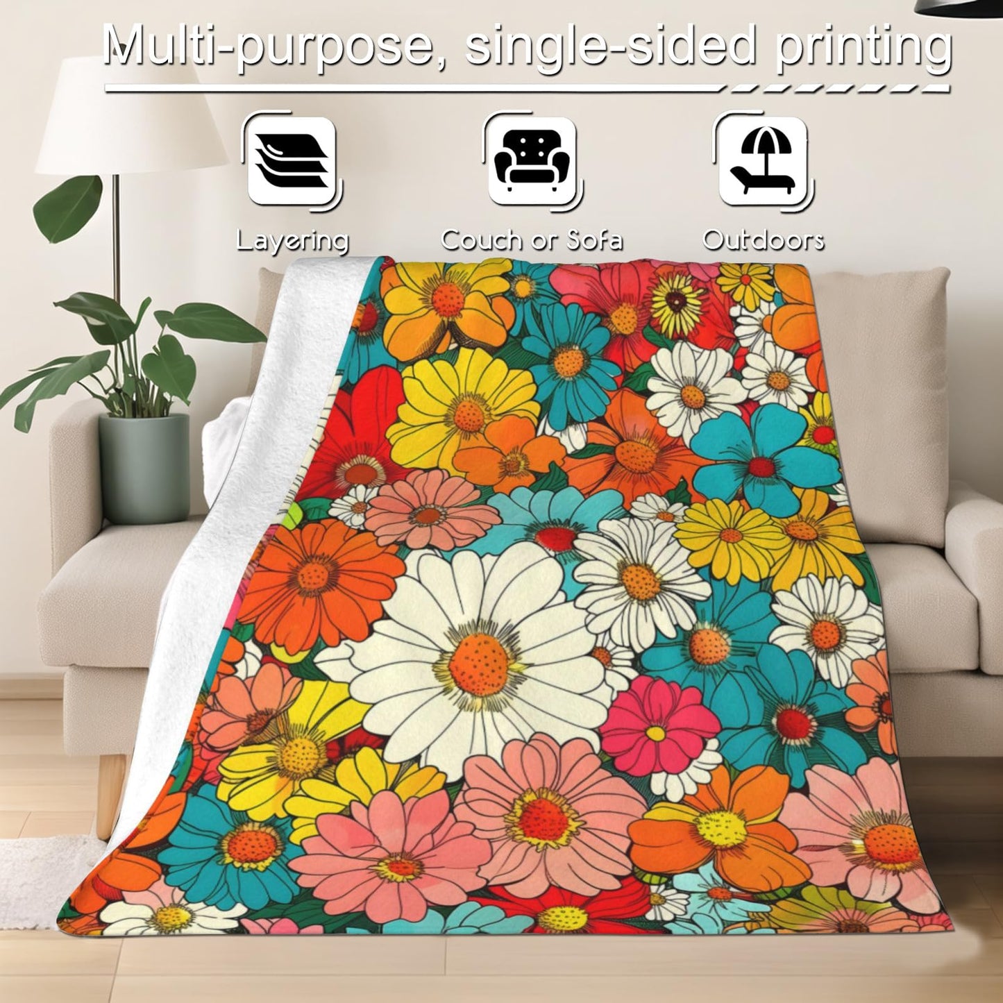 ZZNHP Horse Blanket, Elegant Animal Flannel Throw, Soft Cozy Lightweight Throws Blankets for Women Kids Girls Boys, Minimalist Wildlife Home Decor for Sofa Couch Bedroom Home, 60x50 Inch