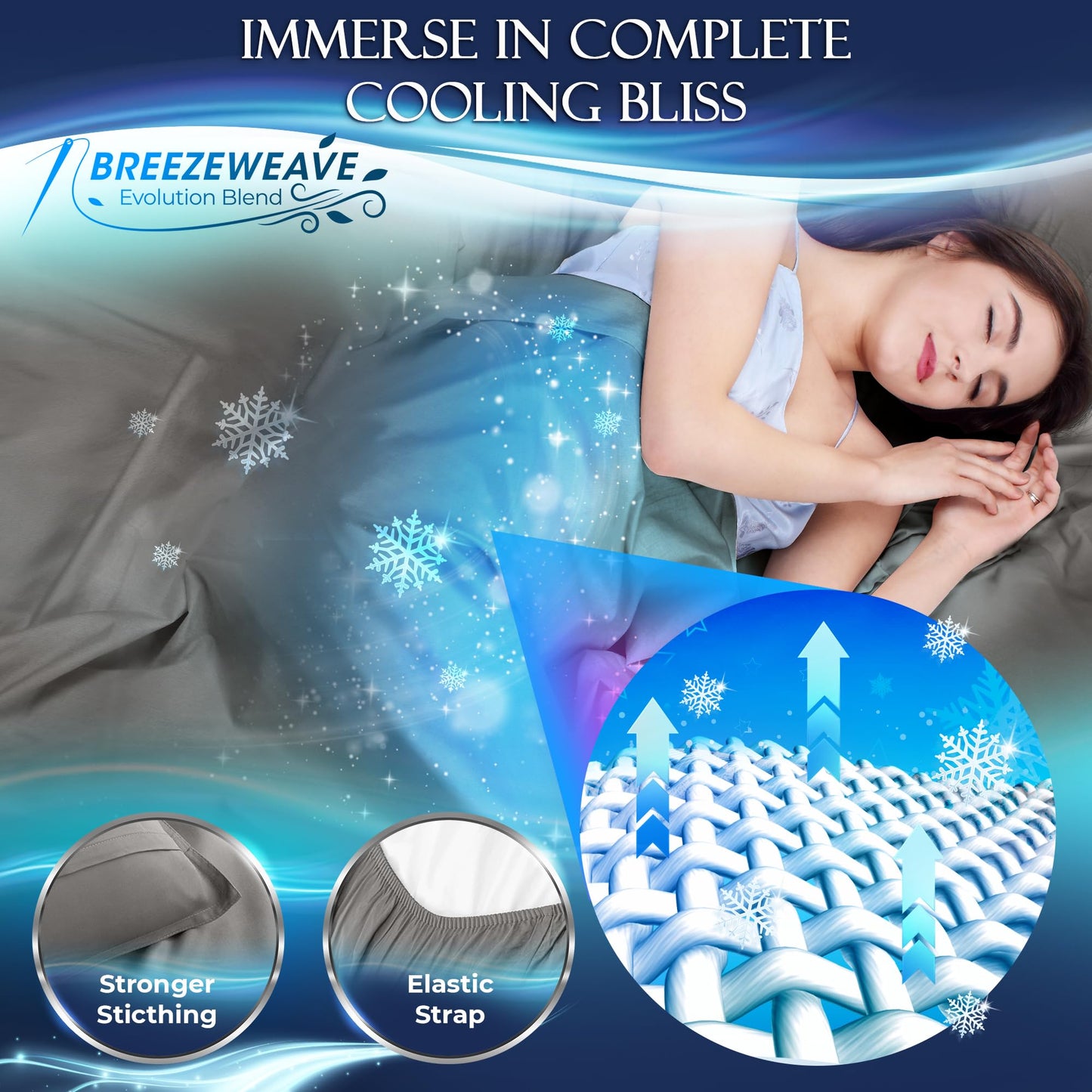 DECOLURE Cooling Sheets Full Set 4pcs - Luxurious & Ultra-Soft Full Size Cooling Sheets for Hot Sleepers - Comfortable Bamboo Viscose Microfiber Full Cooling Bed Sheets w/Deep Pockets (Cool Grey)