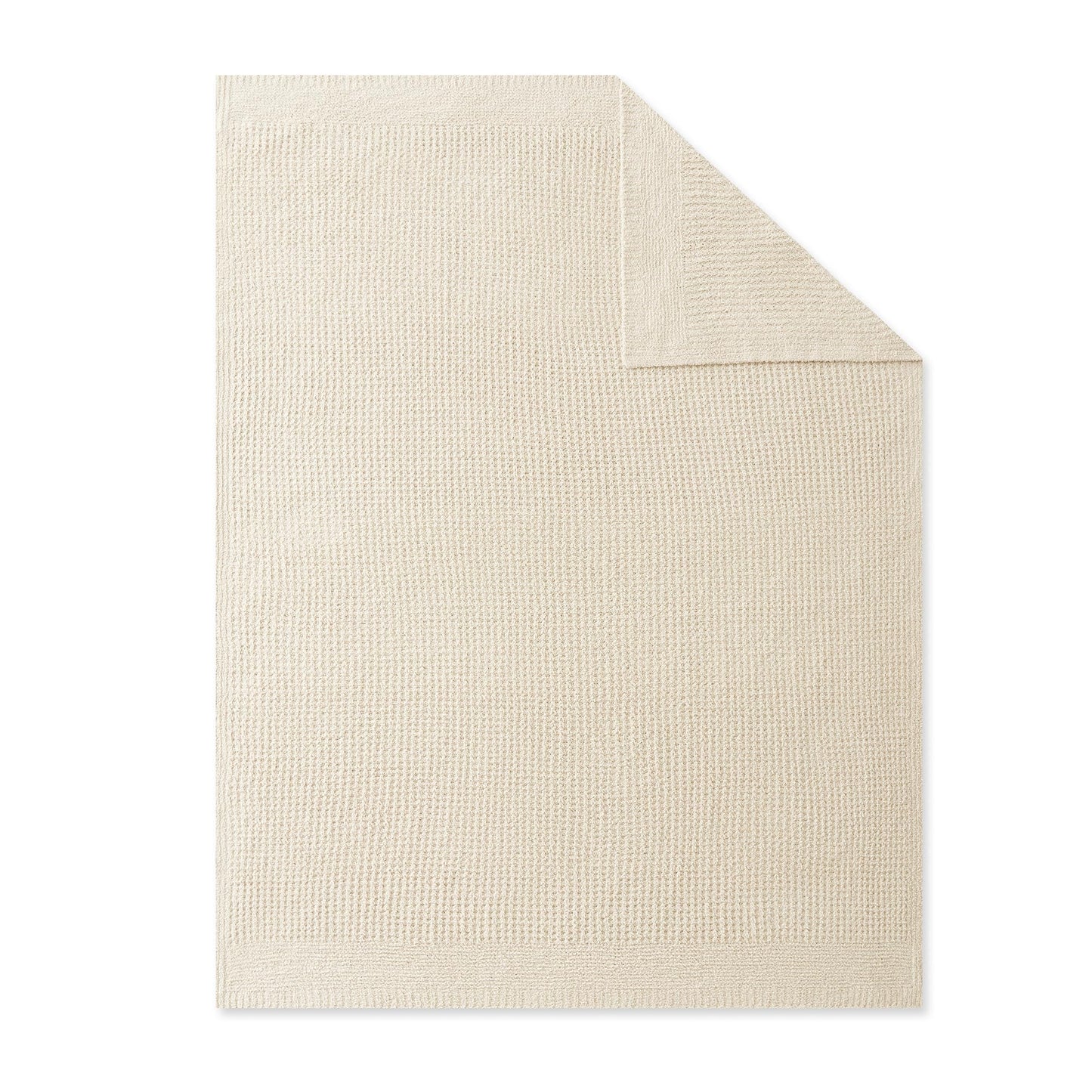 SLEEP ZONE Throw Blankets for Couch, Waffle Weave Blanket Soft Cozy Lightweight Warm Decorative Knit Throw Blankets for Bed, Sofa, Living Room (50x60in, Light Beige)