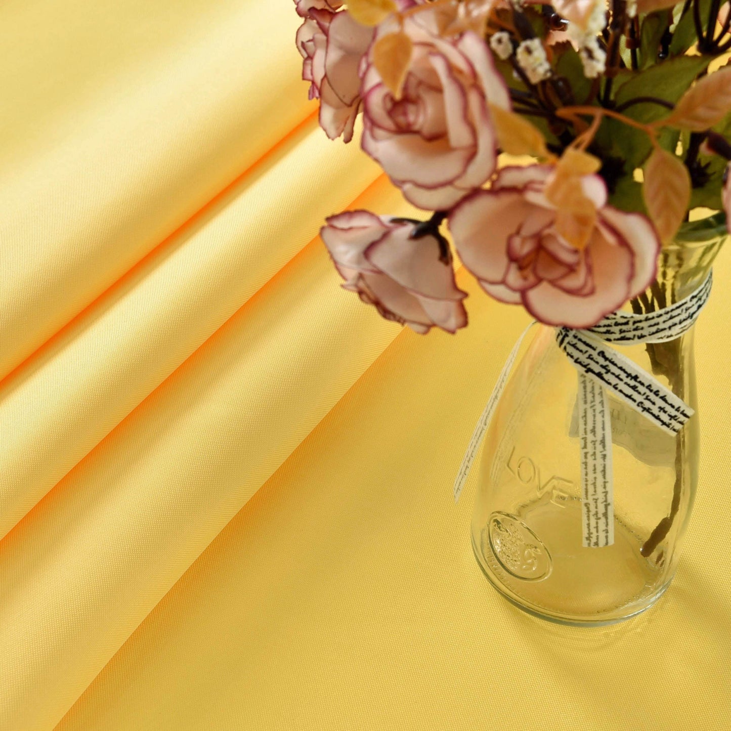 KAIPHO 2 Pack Yellow Rectangle Tablecloth Waterproof Stain Resistant Wrinkle Free Table Cloth 210GSM Polyester Wipeable Table Cover for Party, Banquet - Rectangular/Oblong, 60 x 84 inch (2 Pcs)