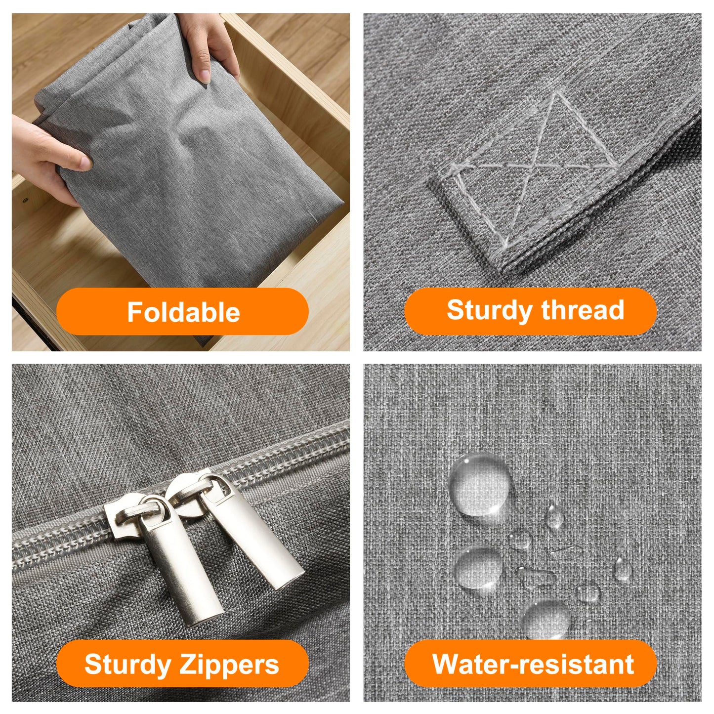 Karceyworth 3 Pack 105L Comforter Storage Bags, Extra Large Bedding Storage Bags with Card and Clear Window, Reinforced Handles & Zippers, Foldable Closet Organizers for Blanket Pillow Clothes