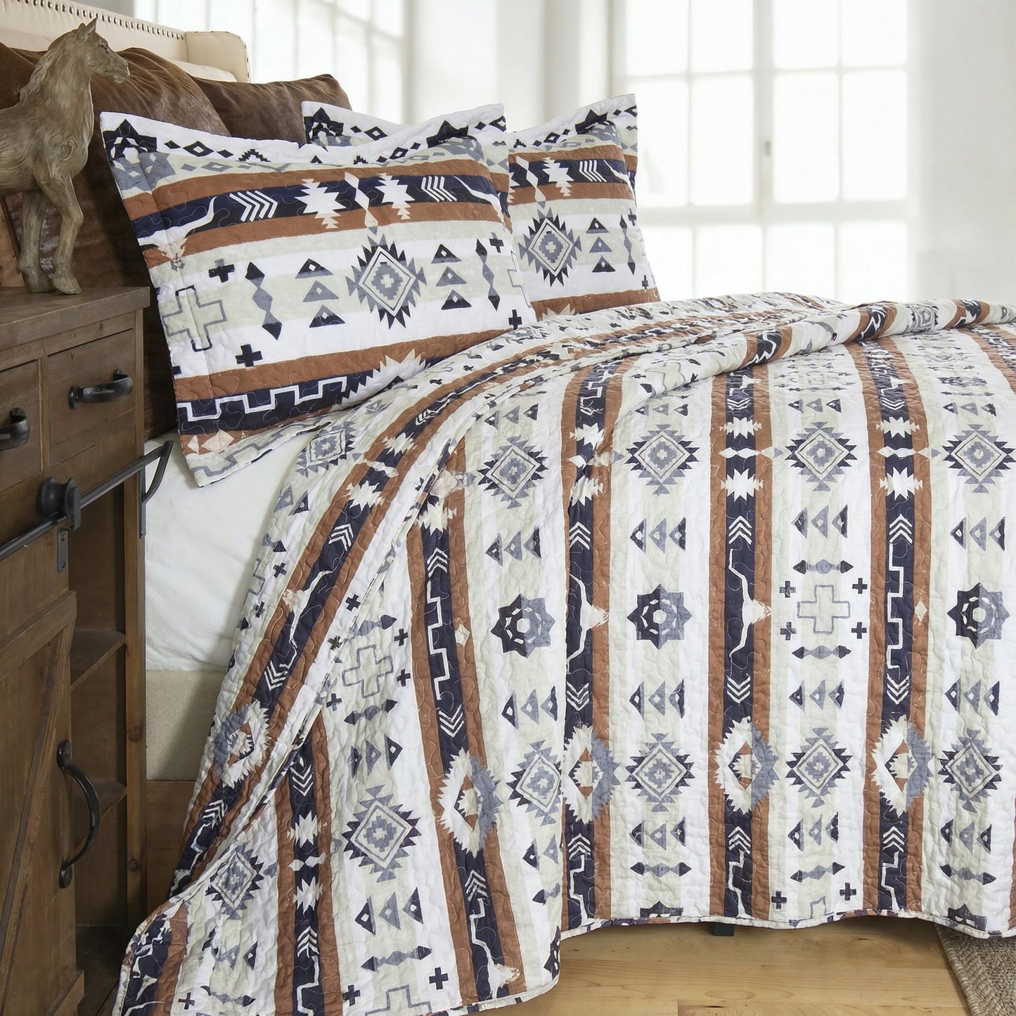 Carstens, Inc. Wrangler Limestone Butte Western Microfiber Quilt Set, King