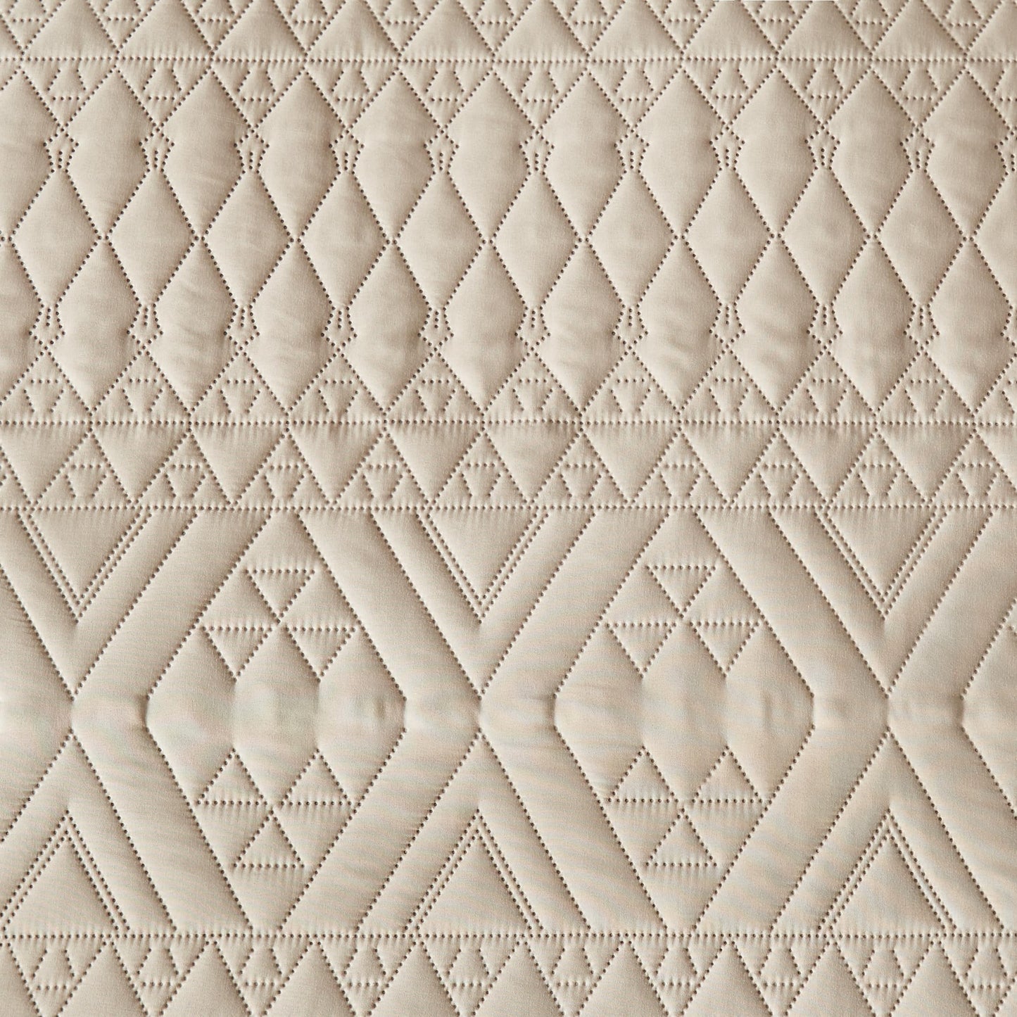 akkialla Full/Queen Size Quilt Bedding Set,Beige Lightweight Microfiber Soft Bedspread,Modern Style Geoetric Pattern Coverlet Set for All Seasons,3 Piece(1 Quilt,2 Pillow Shams)