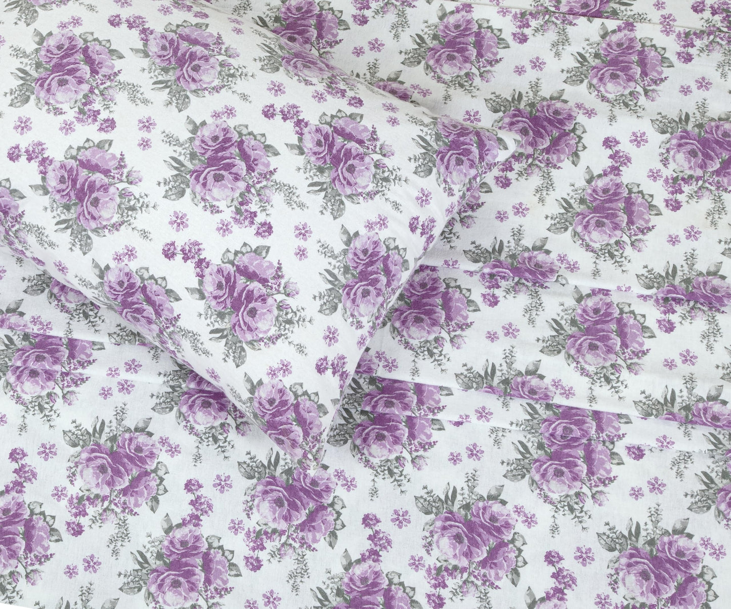 Bliss Casa 4 Piece 100% Cotton Flannel Sheets Queen Size Bed Set - Warm & Extra Soft - Deep Pockets, Breathable, All Seasons Comfy - Double Brushed Bed Sheet (Sabrina)