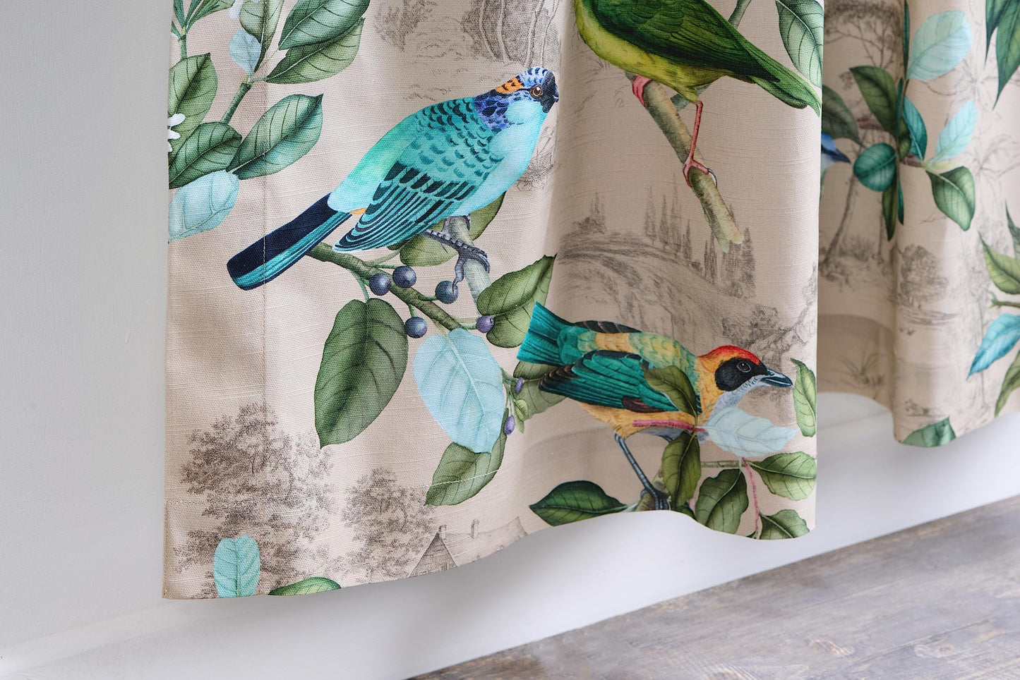Maison d' Hermine Curtains for Living Room 100% Cotton 96 inch Length One Panel Light Filtering Curtains for Windows with Rod and Loop Pockets (Solstice - Garden Glade, 50" W x 96" L)