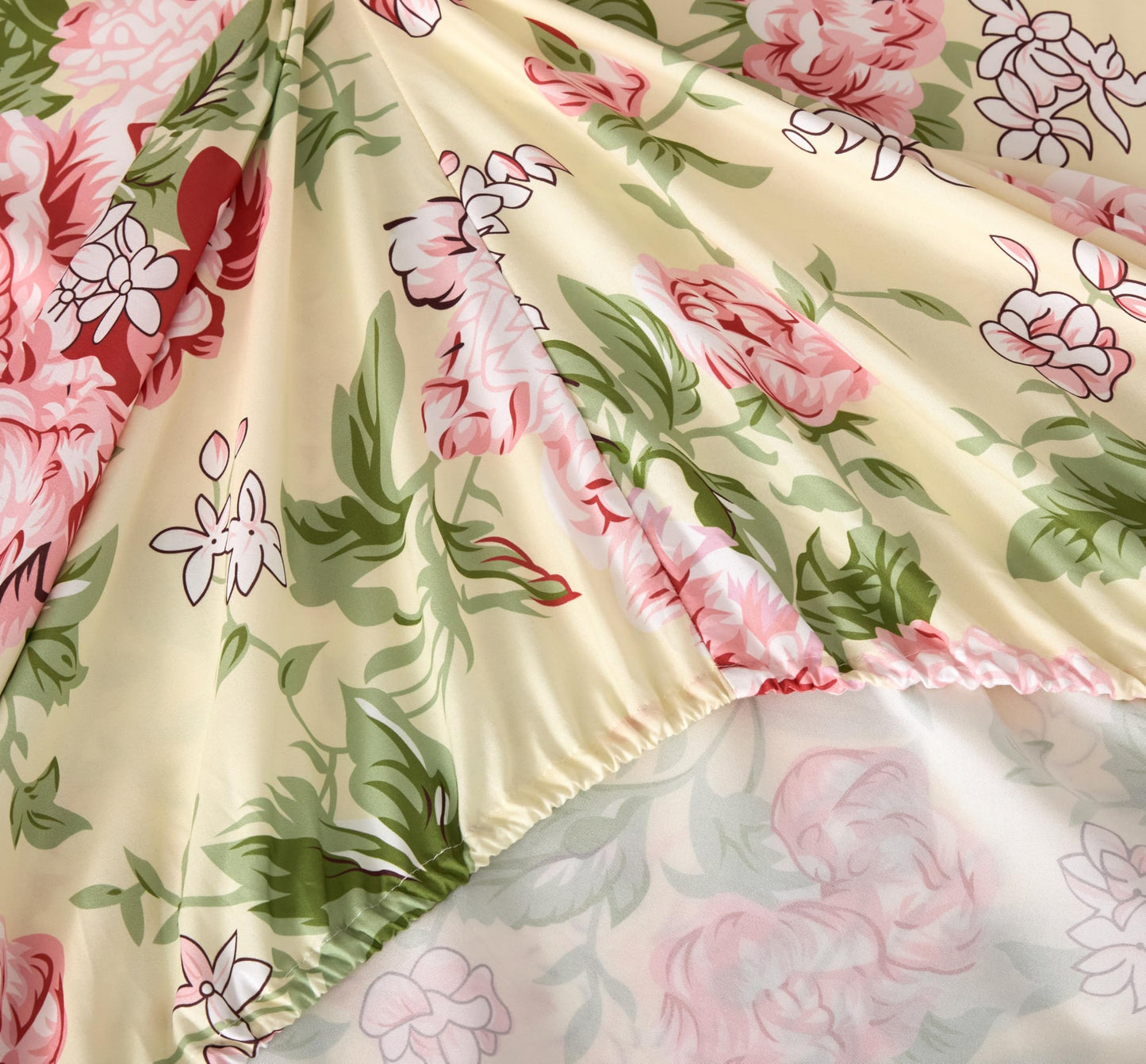 Spirit Linen home 6-Piece King Size Bed Sheet Set - Deep Pocket, Floral Pattern, Soft and Breathable Bed Sheets, Microfiber Material, Includes 1 Fitted, 1 Flat, 4 Pillowcases - Rose Floral Design
