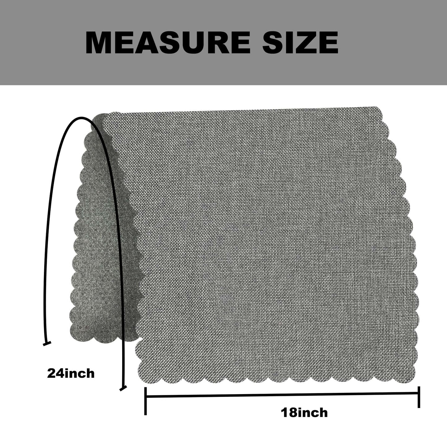 Ntomtuex Linen Sofa Arm Covers Sofa Armrest Cover Set 2 Pieces Wavy Border Washable Replace Non-Slip Chair Arm Covers Protectors for Recliner Cover for Pets,18x24 inch,Grey