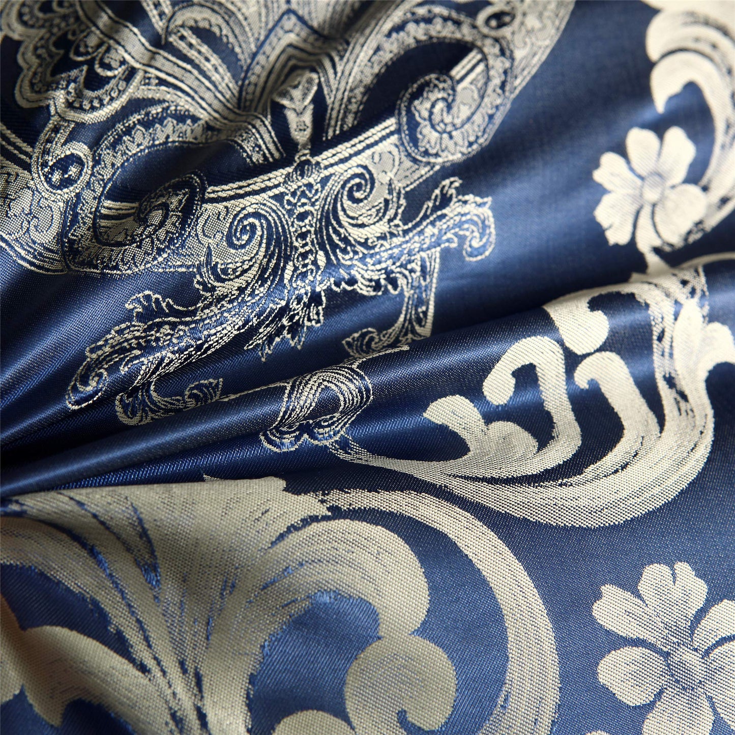 Raytrue-X King Comforter Set Silk Blanket All Season Bed Comforter King Set Royal Blue Jacquard Quilt Soft Microfiber Bedding Sets Matching 2 Pillow Shams(King, 104x90 inches)