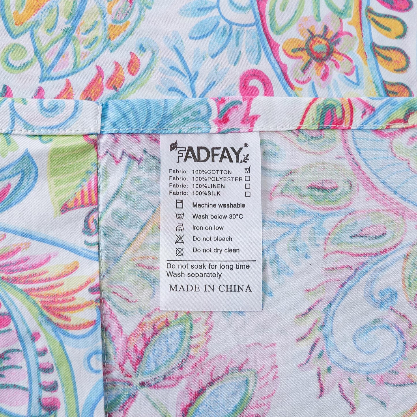 FADFAY Paisley Sheets Set Full Bohemian Damask Paisley Bedding Luxurious Boho Pink Paisley Bed Sheet Set Breathable Cotton Ultra Soft 17.5'' Deep Pocket Fitted Sheet 4Pcs, Full Size