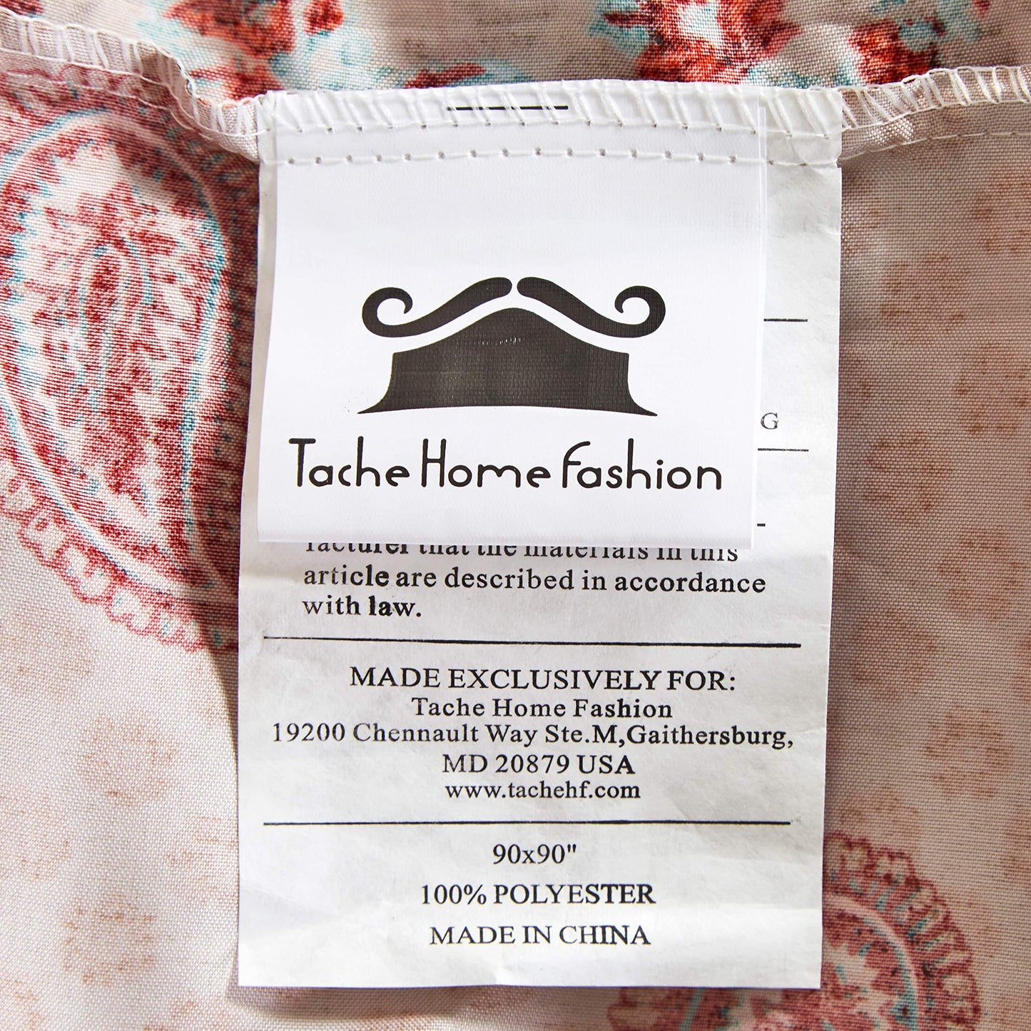Tache Bohemian Mandala Fitted Sheet + Pillowcases - Retro Vintage Rustic Boho Chic Medallion Paisley Boteh 15-inch Deep Pocket Bed Sheet, 3 Piece Set, Cal King
