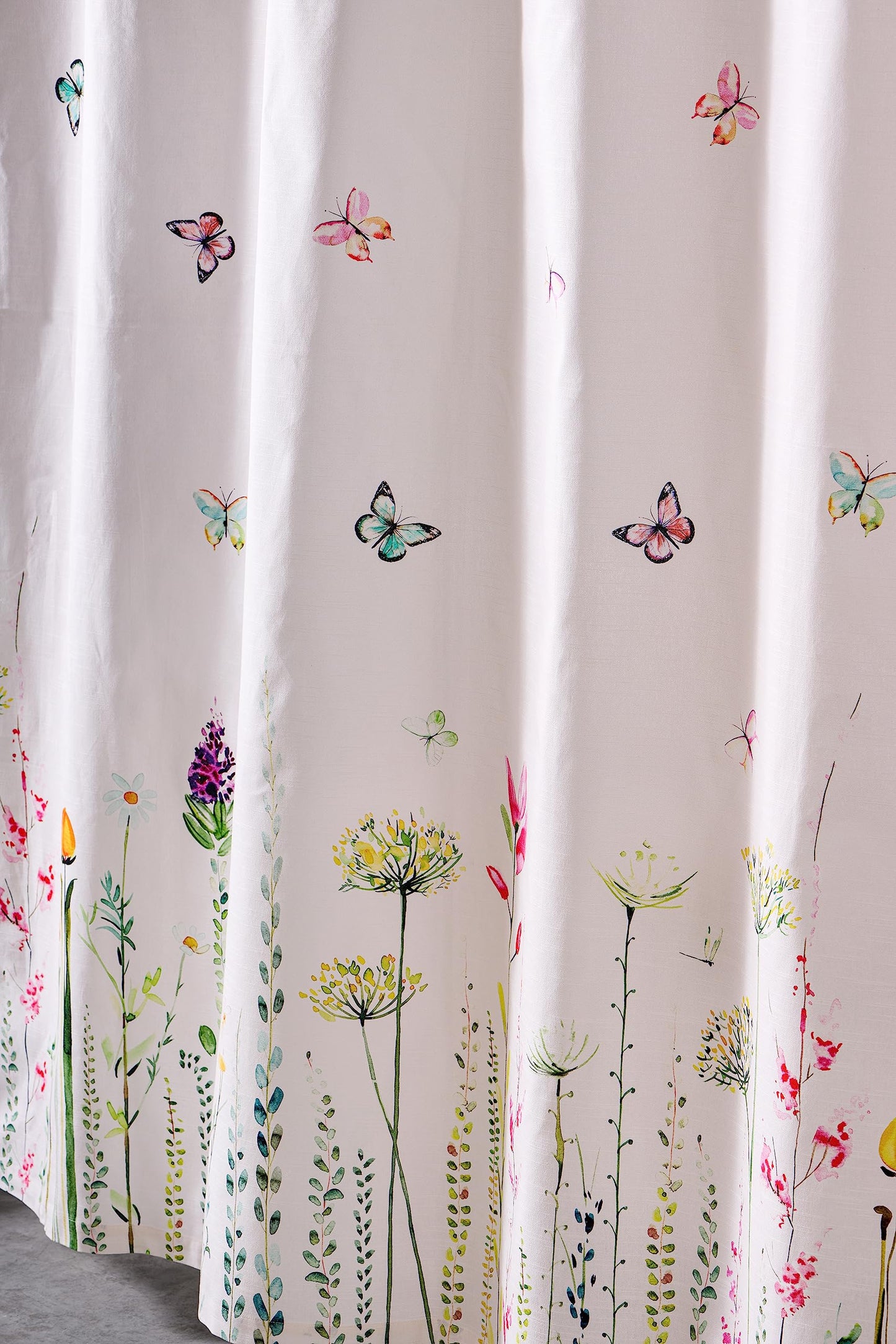 Maison d' Hermine Shower Curtain 100% Cotton One Panel 70"x72" Washable Fabric Shower Curtains for Bathroom, Easy Hanging with 12 Button Holes - Home Hotel Resort Spa Spring Summer - Botanical Fresh
