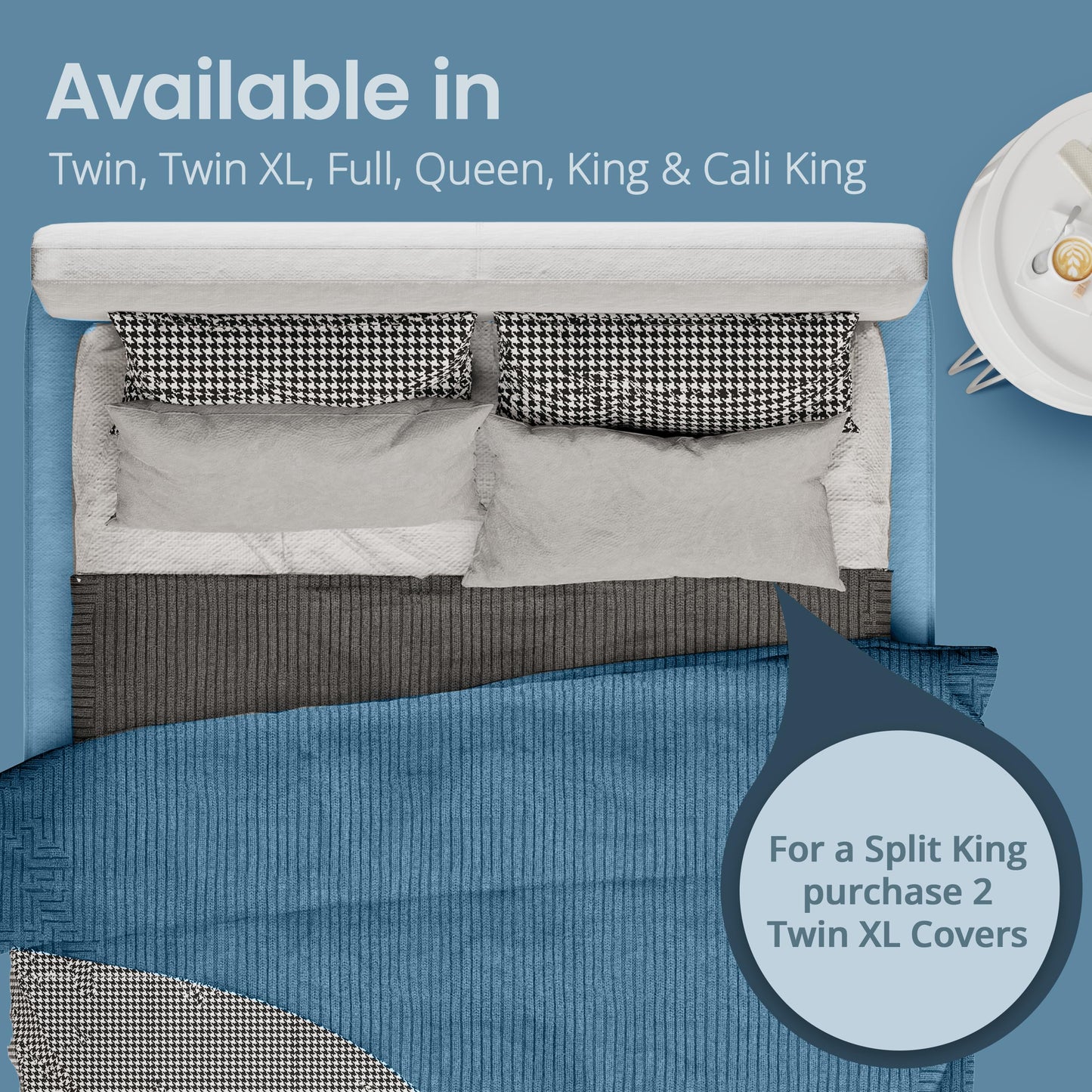 SafeRest Waterproof King Size Mattress Protector - Fitted with Stretchable Pockets - Machine Washable Cotton Blend Mattress Cover for Bed