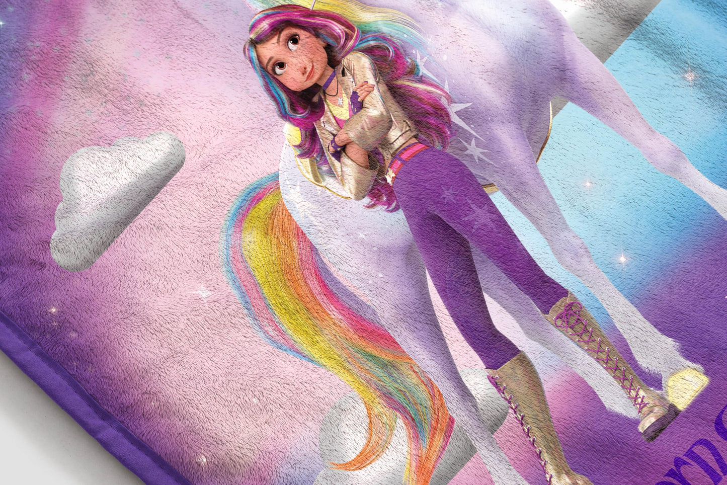 Jay Franco Unicorn Academy Blanket for Girls - 46 x 60 Super Soft Fleece Throw Blanket, Cozy Kids Bedding for Couch Bed & Travel, Machine Washable, Fade Resistant, Purple (Official Unicorn Product)