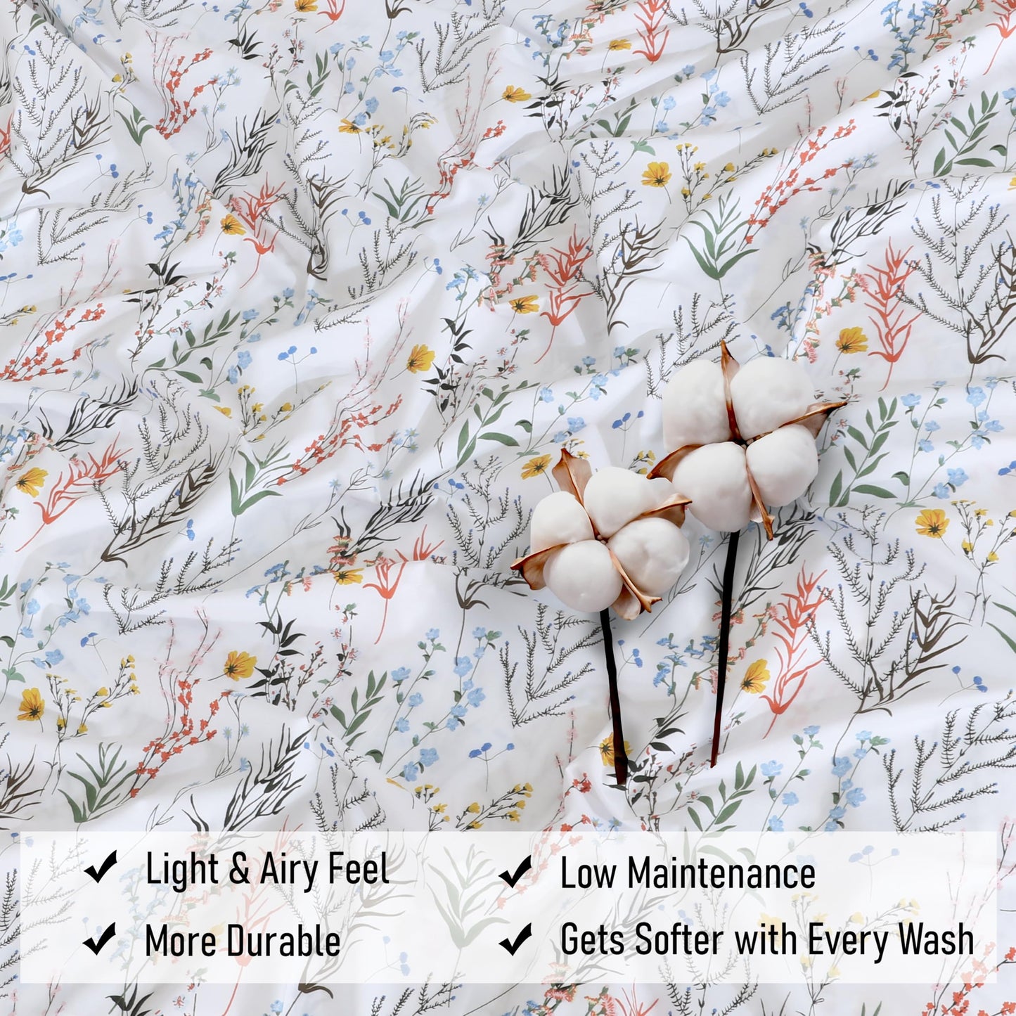 RUVANTI 100% Cotton Percale Sheets Full Size, Aroma