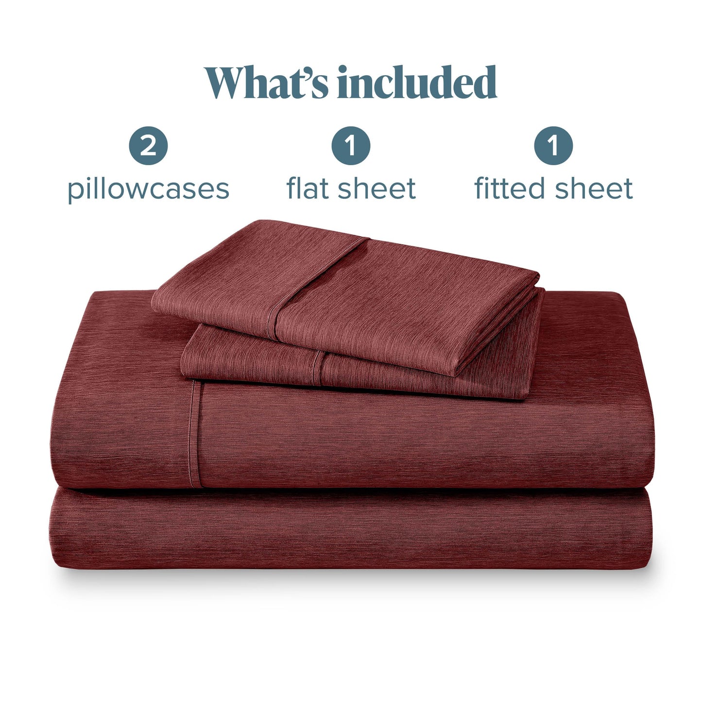 Bare Home Queen Sheet Set - Luxury 1800 Ultra-Soft Microfiber Double Brushed - Deep Pockets - Easy Fit - 4 Piece Set - Bedding Sheets & Pillowcases (Queen, Heathered Rose)