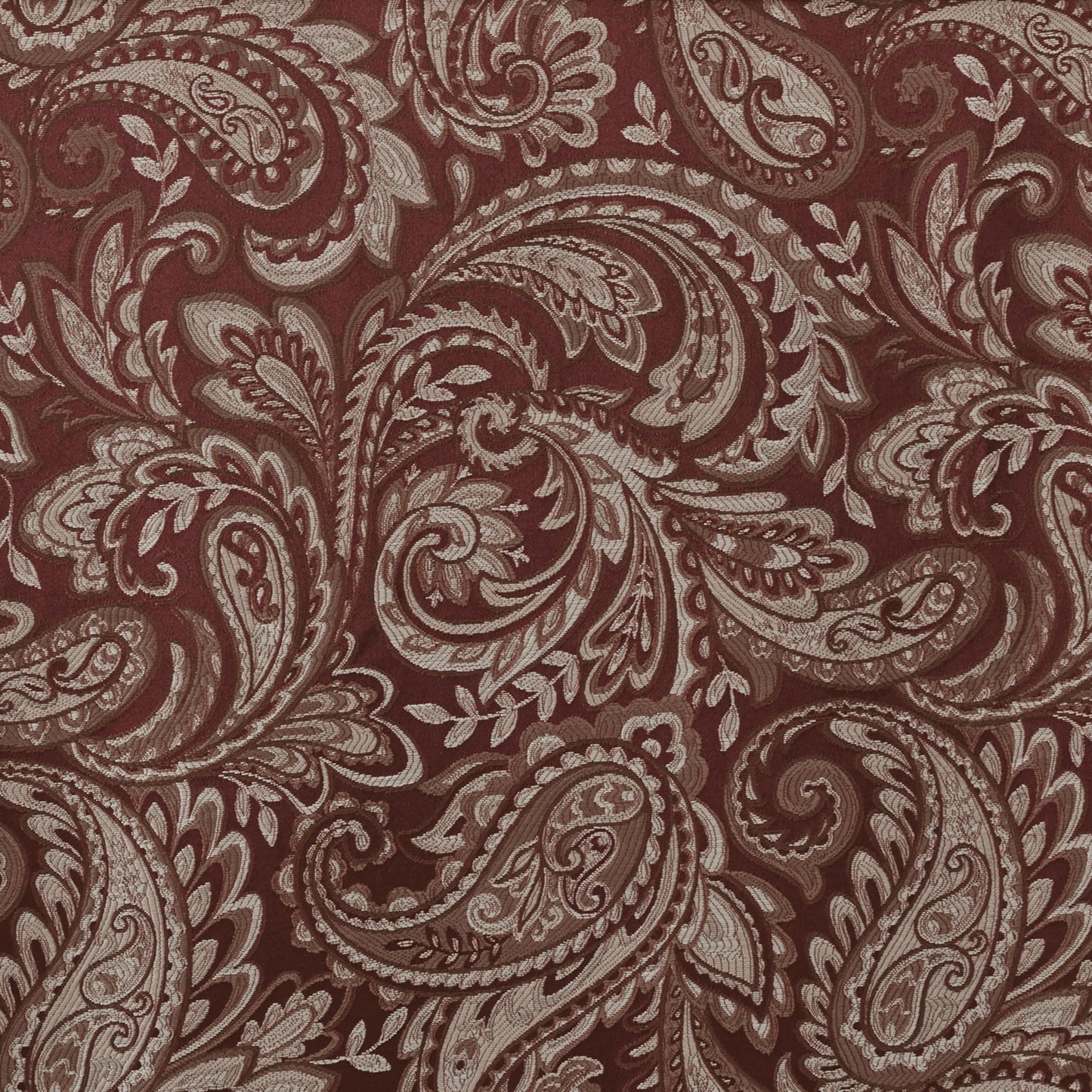 Madison Park Aubrey 2 Panel Curtain Faux Silk Paisley Jacquard, Rod Pocket Curtain for Living Room, Kitchen, Room Darkening Window Drape for Bedroom and Dorm, 2-PK 50x84, Burgundy