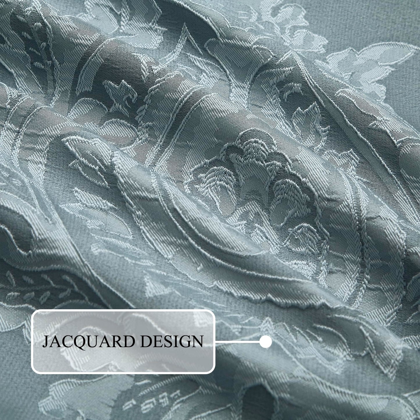 Stratford Park Blue Comforter Set King, 15 Pieces Room in a Bag, Elegant Patchwork Damask Jacquard Bedding Set, Matching Bedskirt, Flat Sheet, Fitted Sheet, Pillow Shams, Curtains
