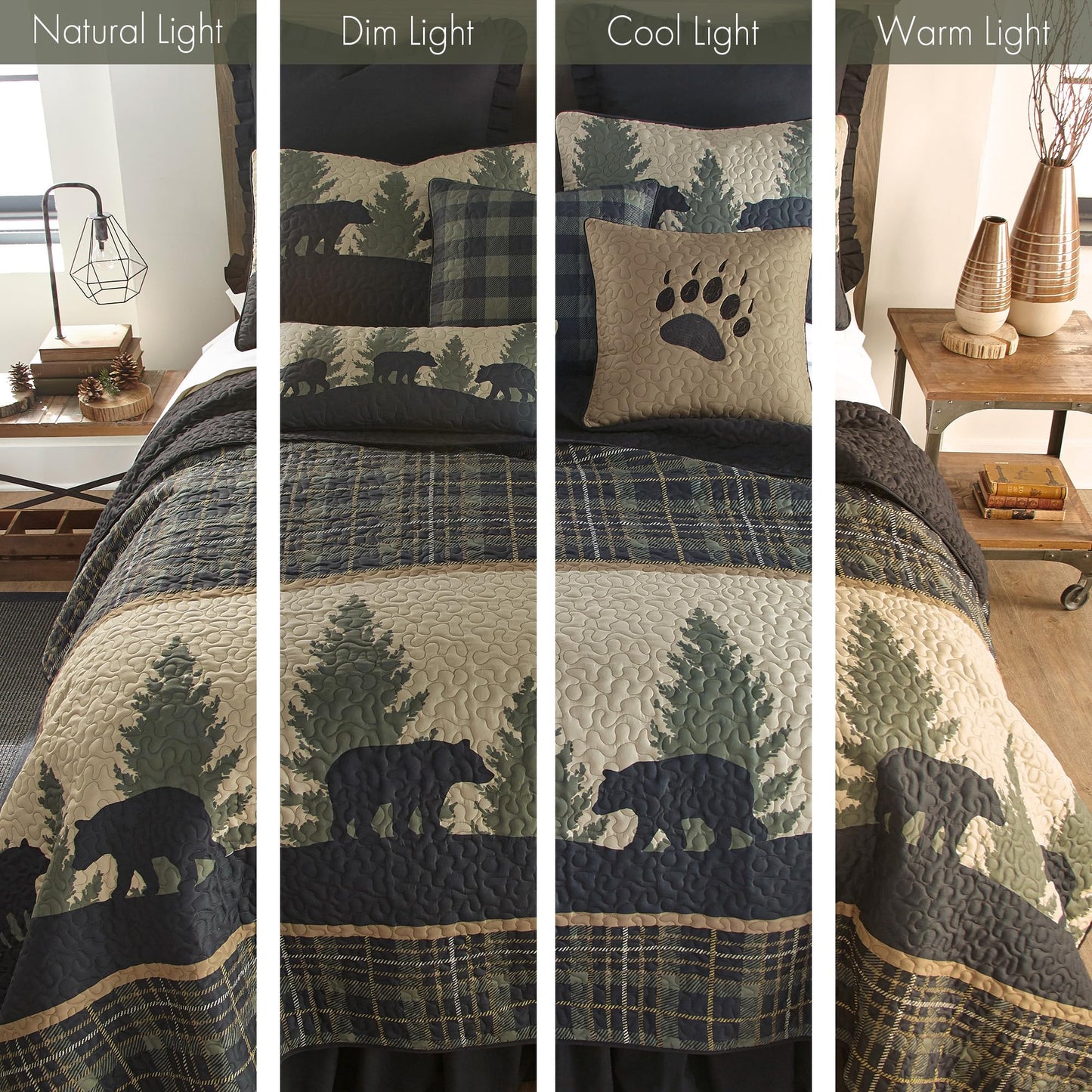 Donna Sharp King Quilt - Bear Walk Plaid Lodge