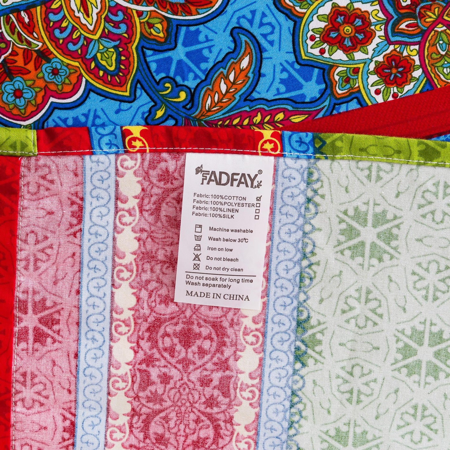 FADFAY Ethnic Boho Duvet Cover Set King/California King 100% Brushed Cotton Soft Bohemian Bedding Paisley Exotic Colorful Printed Bedding Reversible Zipper Bed Comforter Cover + 2 Pillowshams, 3Pcs