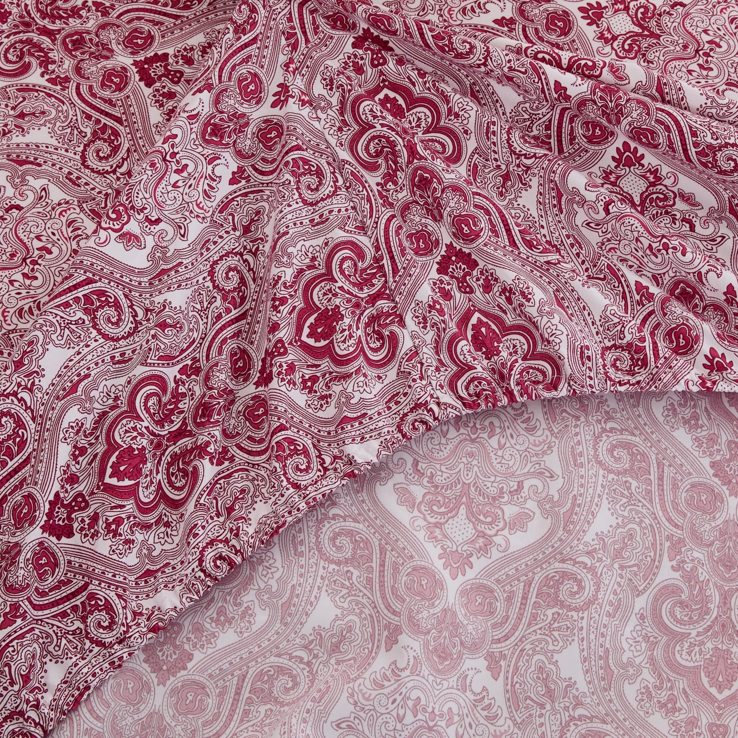 Spirit Linen Home 6-Piece Queen Size Bed Sheet Set - Deep Pocket, Paisley Print Design, Soft and Breathable Bed Sheets, Microfiber Material, Includes 1 Fitted, 1 Flat, 4 Pillowcases - Burgundy Paisley