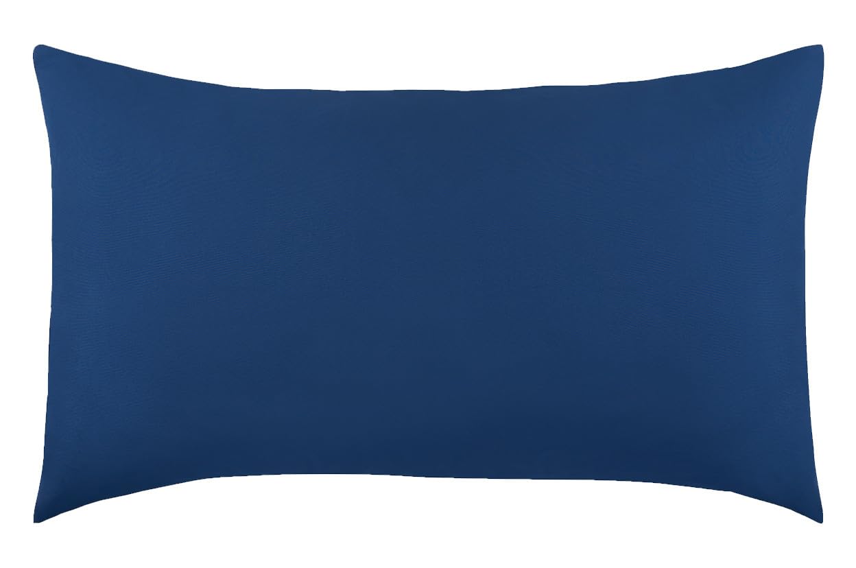 EVERYDAY KIDS 4 Piece Toddler Bedding Set - Includes Comforter, Flat Sheet, Fitted Sheet and Reversible Pillowcase - Solid Navy