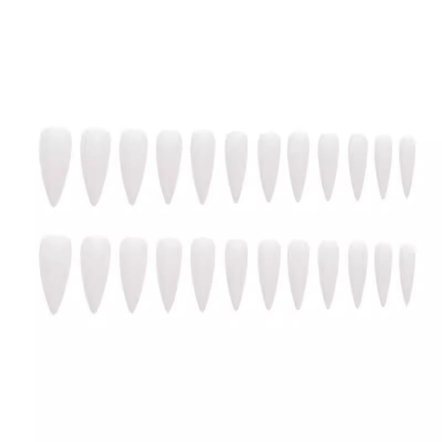 SINHOT Stiletto Press on Nails - Long Fake Nails, Glossy Finish, White Gradient & Nude Neutral, DIY Artificial False Nail Art - 24 Pcs Nail Kit with Glue