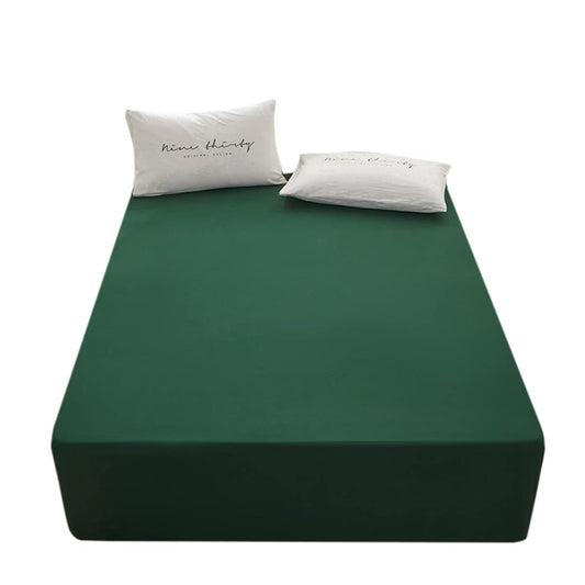 Bedding Queen Size Fitted Sheet Only- Bottom Mattress Fitted Sheet-Fits 15inches Deep Mattress Pocket -Soft and Microfibe-Shrinkage and Fade Resistantr-Easy Care-Dark Green
