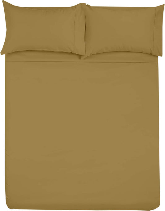 Shreem Linen Microfiber RV Sheet Sets, 48x75 3/4 Full Bunk, Taupe Solid - Fits Mattresses up to 8 Inches Deep, 4 Piece RV Bed Sheets for Campers, Motorhomes, and Travel Trailers