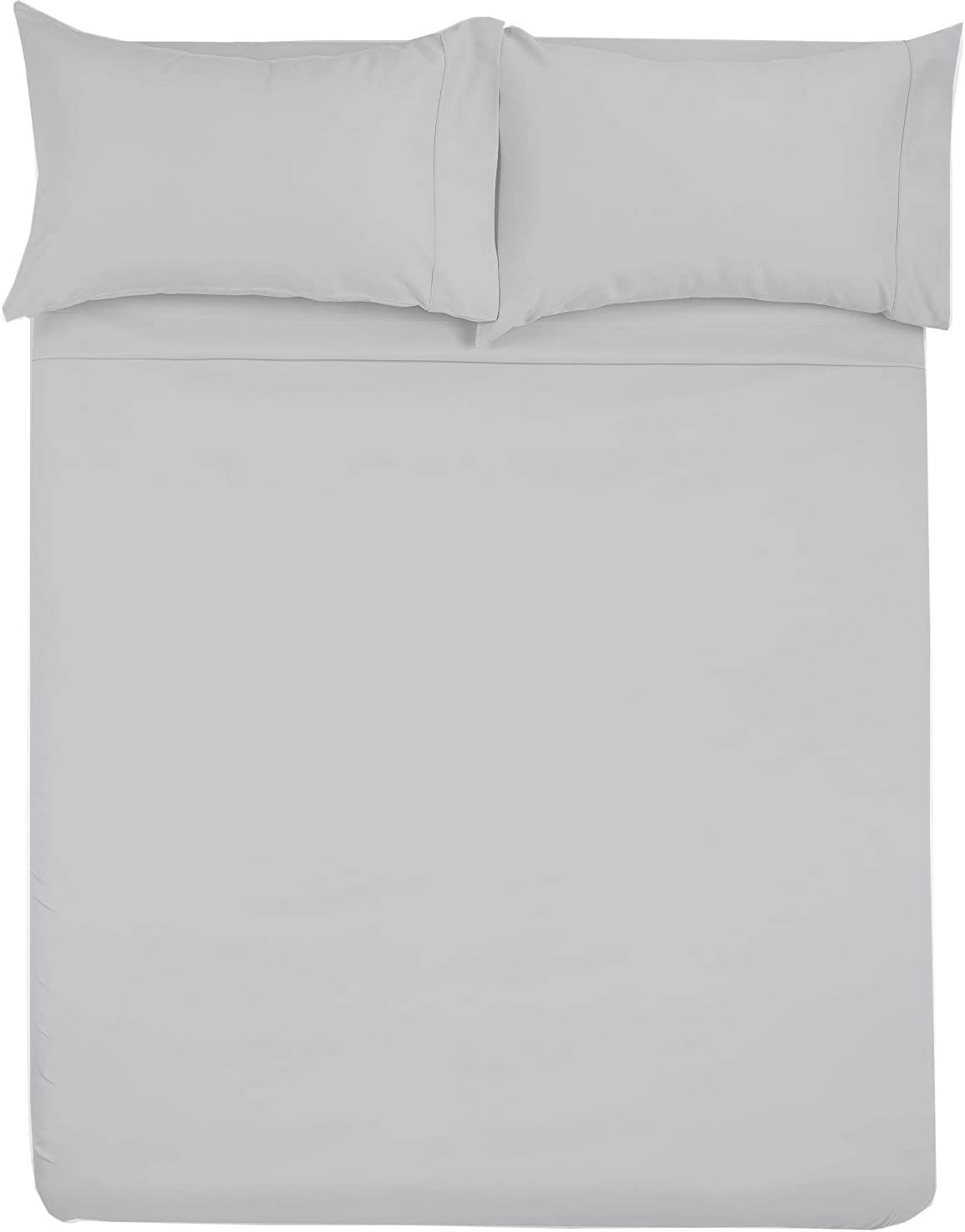 Shreem Linen Microfiber RV Sheet Sets, 48x75 3/4 Full Bunk, Light Grey Solid - Fits Mattresses up to 8 Inches Deep, 4 Piece RV Bed Sheets for Campers, Motorhomes, and Travel Trailers