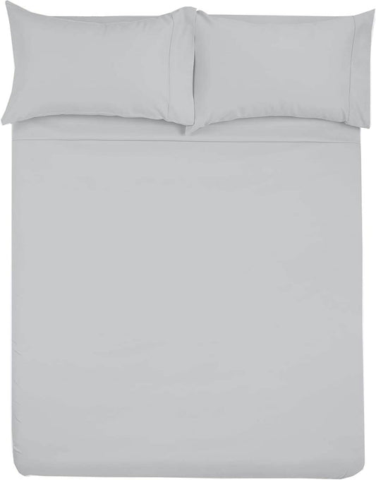 Shreem Linen Microfiber RV Sheet Sets, 48x75 3/4 Full Bunk, Light Grey Solid - Fits Mattresses up to 8 Inches Deep, 4 Piece RV Bed Sheets for Campers, Motorhomes, and Travel Trailers
