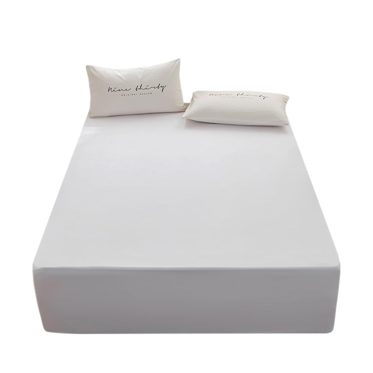 Rushrushlulu Bedding Queen Size Fitted Sheet Only- Bottom Mattress Fitted Sheet-Fits 15inches Deep Mattress Pocket -Soft and Microfibe-Shrinkage and Fade Resistantr-Easy Care-White