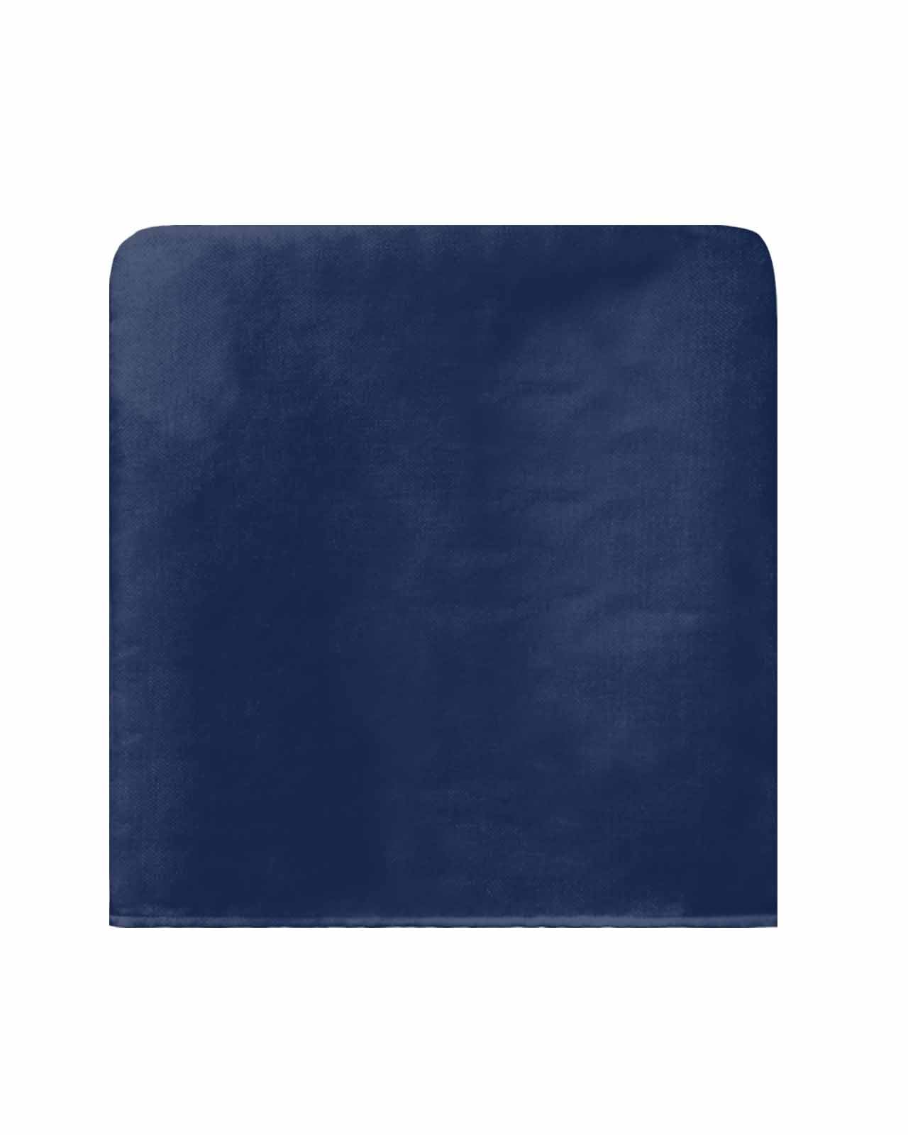 Anzona Navy Blue Chair Back Covers for Dining Room, Farmhouse Solid Navy Blue Color Linen Polyester Back Chair Protector, Rustic Modern Art 6 Pcs Dining Chair Seat Covers for Hotel, 20 x 19 Inches