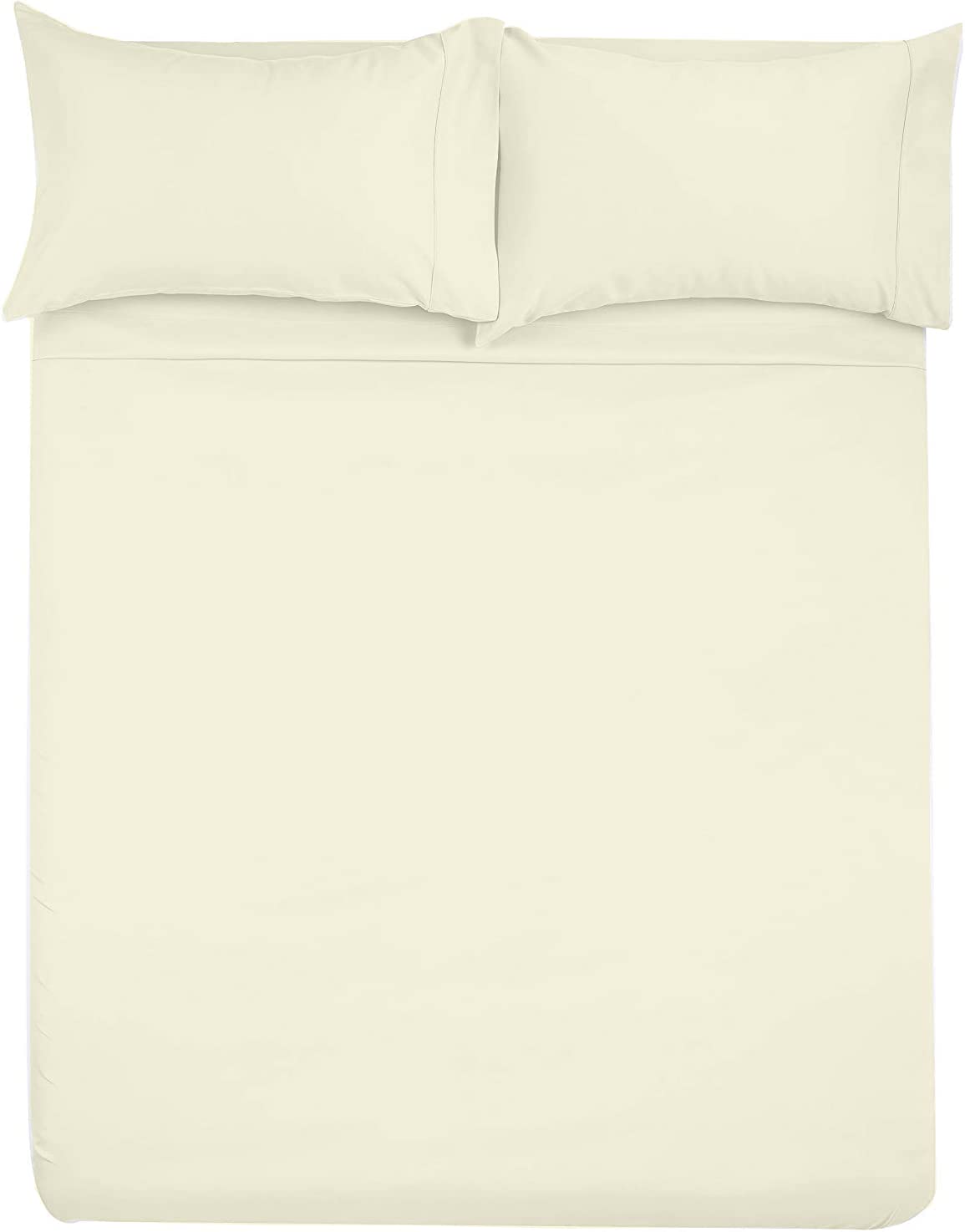 Shreem Linen Microfiber RV Sheet Sets, 48x75 3/4 Full Bunk, Ivory Solid - Fits Mattresses up to 8 Inches Deep, 4 Piece RV Bed Sheets for Campers, Motorhomes, and Travel Trailers