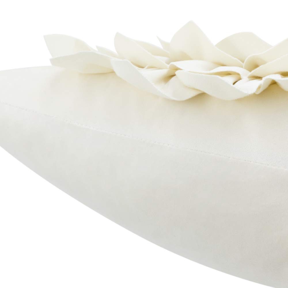 OiseauVoler Decorative Throw Pillow Covers Cream White Floral 18 x 18 Inch