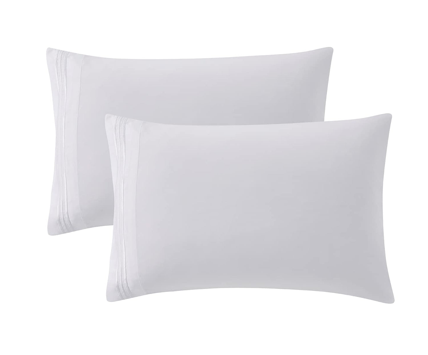 Clara Clark Bed Sheets, Premier 1800 Series 4 Piece Bed Sheet Set, Deep Pocket, Wrinkle, Fade, Stain Resistant, Luxury Soft Bedding Sheets & Pillowcases, Queen, White