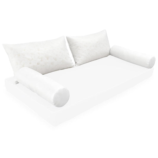 ZOALXZNT Twin Size Bolster Cushion and Back Pillow PP Cotton and Shredded Sponge Inserts for Outdoor or Indoor Twin Daybed and Porch Swing Bed, Insert ONLY (White, 36.5 * 20in)