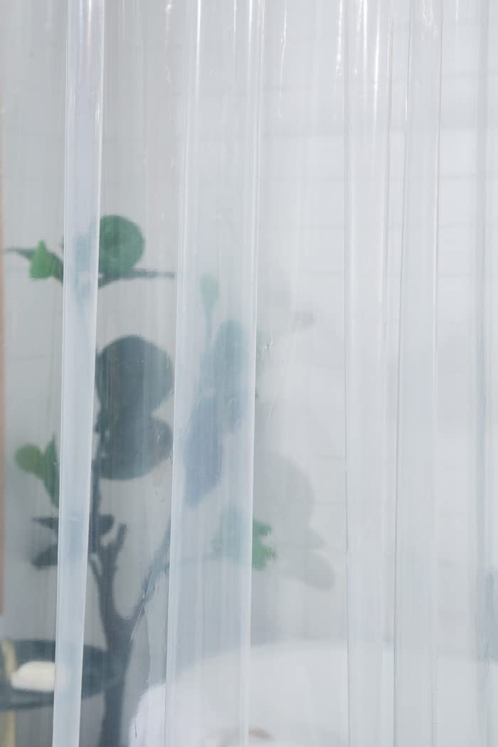 YISURE Clear Shower Curtain or Liner for Clawfoot Tub Short Length 180x65 Inch, Wrap Around Tub Curtains Liner PEVA Waterproof Shower Liner Circular Oval Circle Freestanding Round Surround