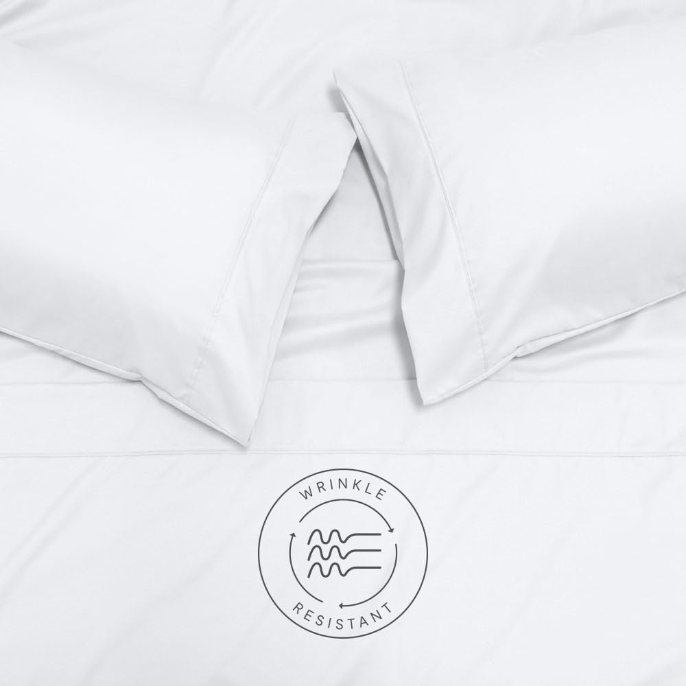 Jennifer Adams Eternal Sheet Set, 4-Piece Microfiber Sheets & Pillowcases - Ultra-Soft, Breathable and Wrinkle-Resistant (White, King)