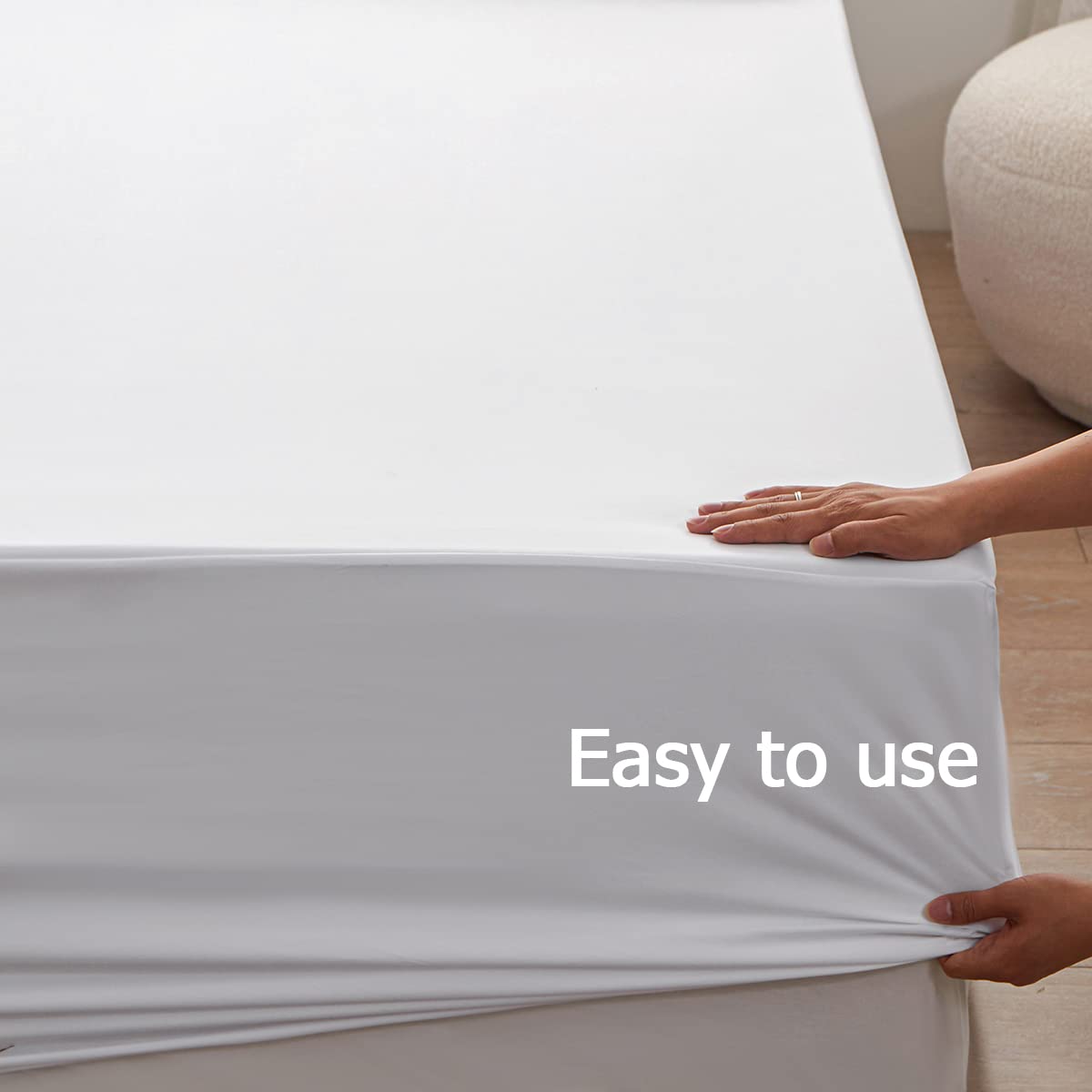 Rushrushlulu Bedding Queen Size Fitted Sheet Only- Bottom Mattress Fitted Sheet-Fits 15inches Deep Mattress Pocket -Soft and Microfibe-Shrinkage and Fade Resistantr-Easy Care-White