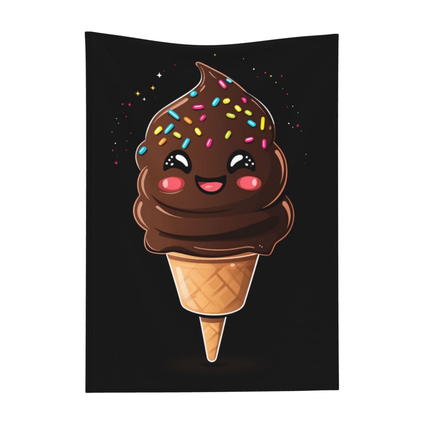 CDSASHCA Cute Chocolate Ice Cream Flannel Fleece Blanket,Ultra-Soft,Lightweight,Hypoallergenic,Double-Sided,Perfect for Home Decor, Couch, Bed, Machine-Washable,Non-Shedding,Sweet Gift 30X40 inch