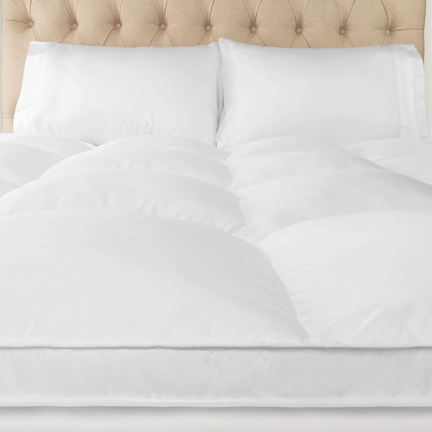 Superior Mattress Topper, Down Alternative, 2 Inch Deep Sized Bed Pillow Top, Comfort Pad, Fluffy Mattress-Topper Protector, Plush Cooling Extra Soft, Hotel Quality, Sleep, All-Season, Twin, White