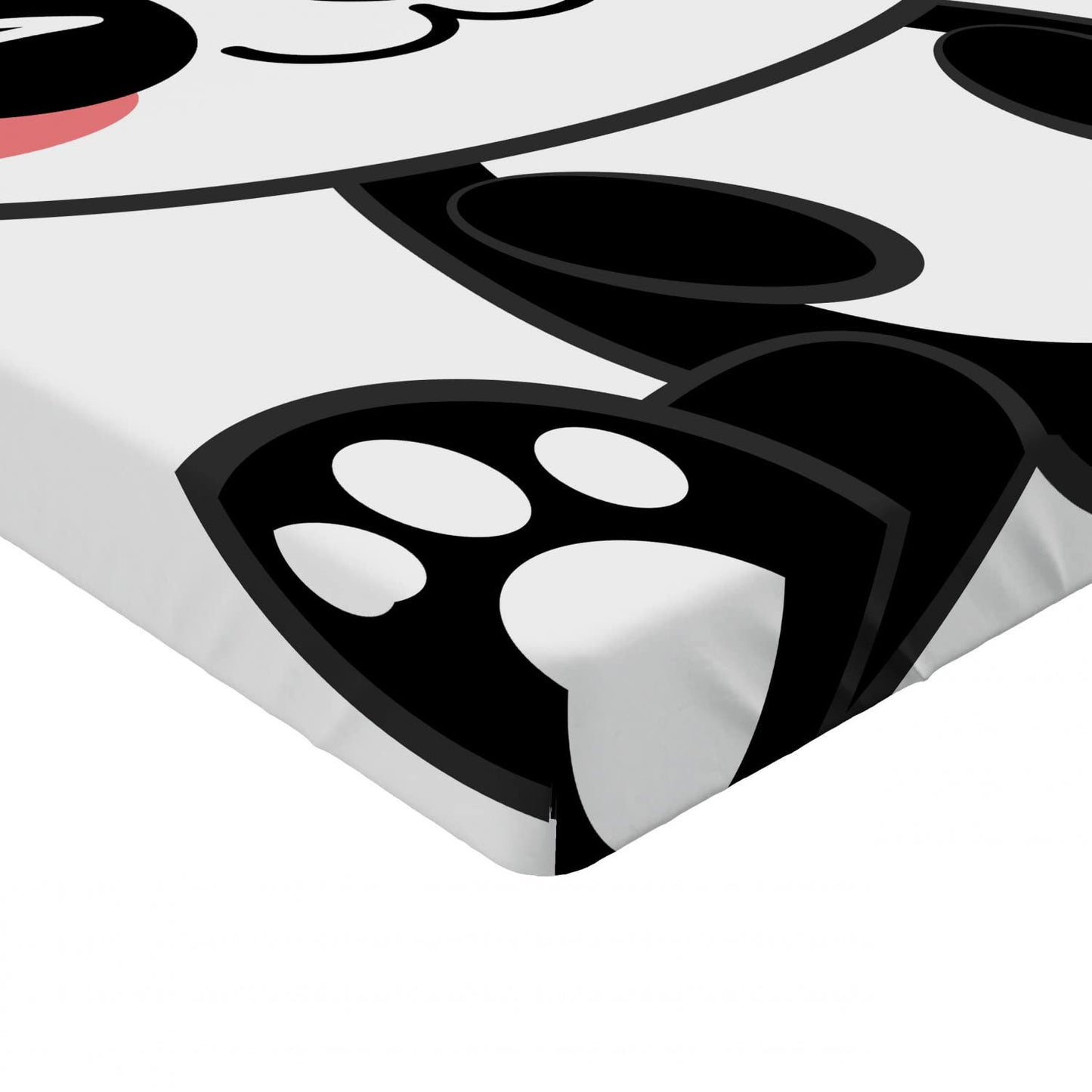 Ambesonne Anime Fitted Sheet, Cartoon Smiling Panda Fun Animal Theme Japanese Manga Teen Art Print, Bed Cover with All-Round Elastic Deep Pocket for Comfort, Twin Size, Black White Grey