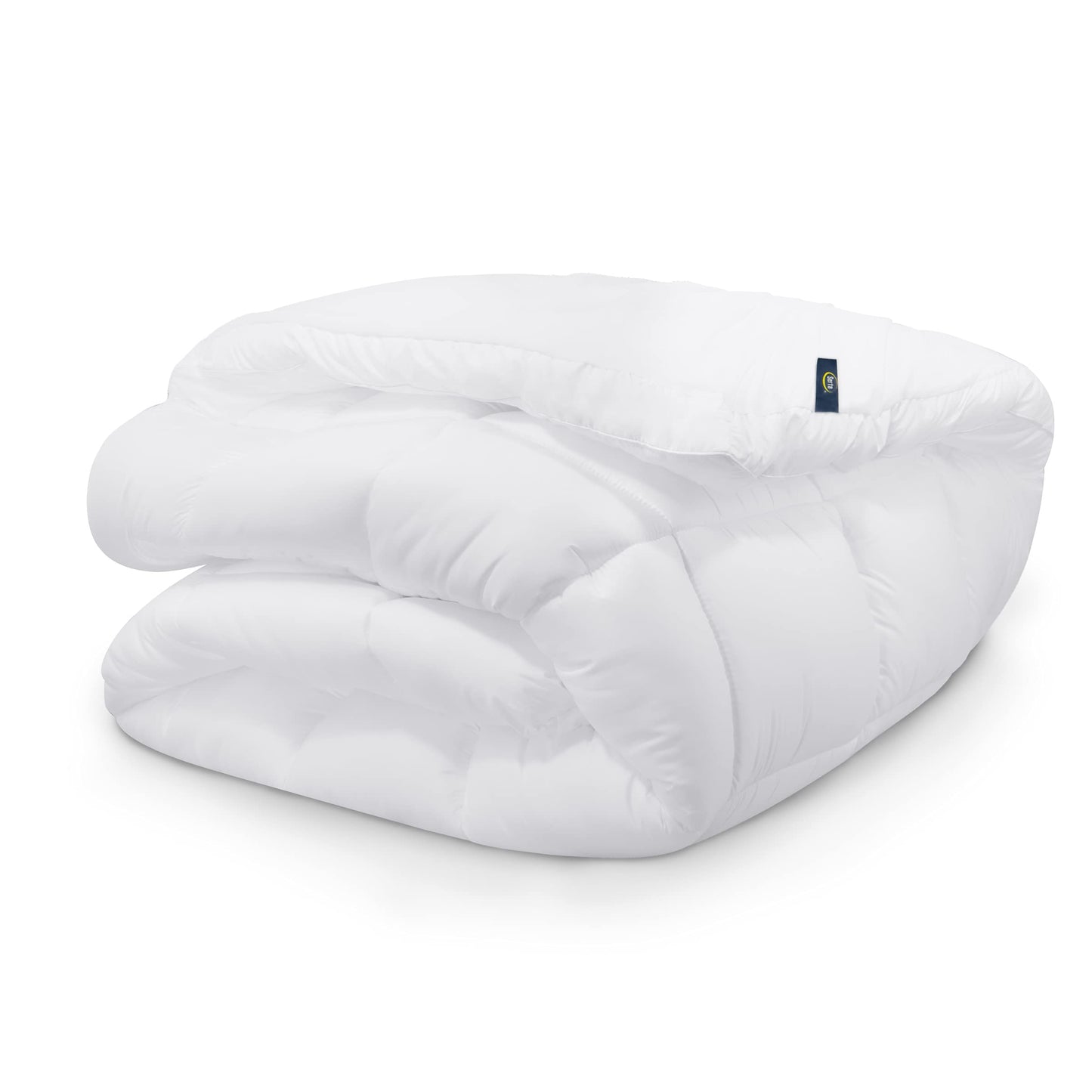 Serta Down Illusion Soft Hypoallergenic 2 inch Pillowtop Simple Fit Mattress Topper, Full, White